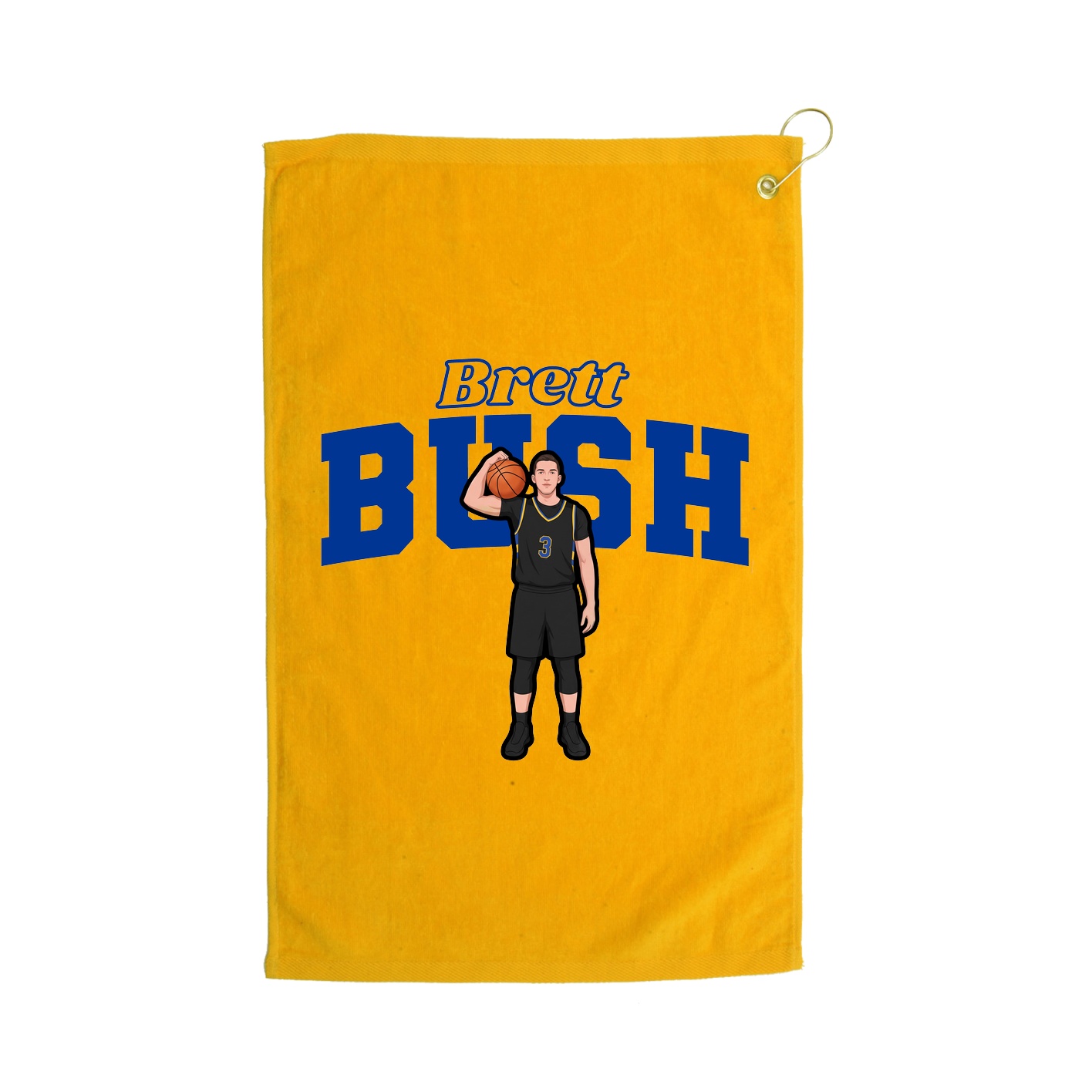 Golf Towel — Name Arch in Gold