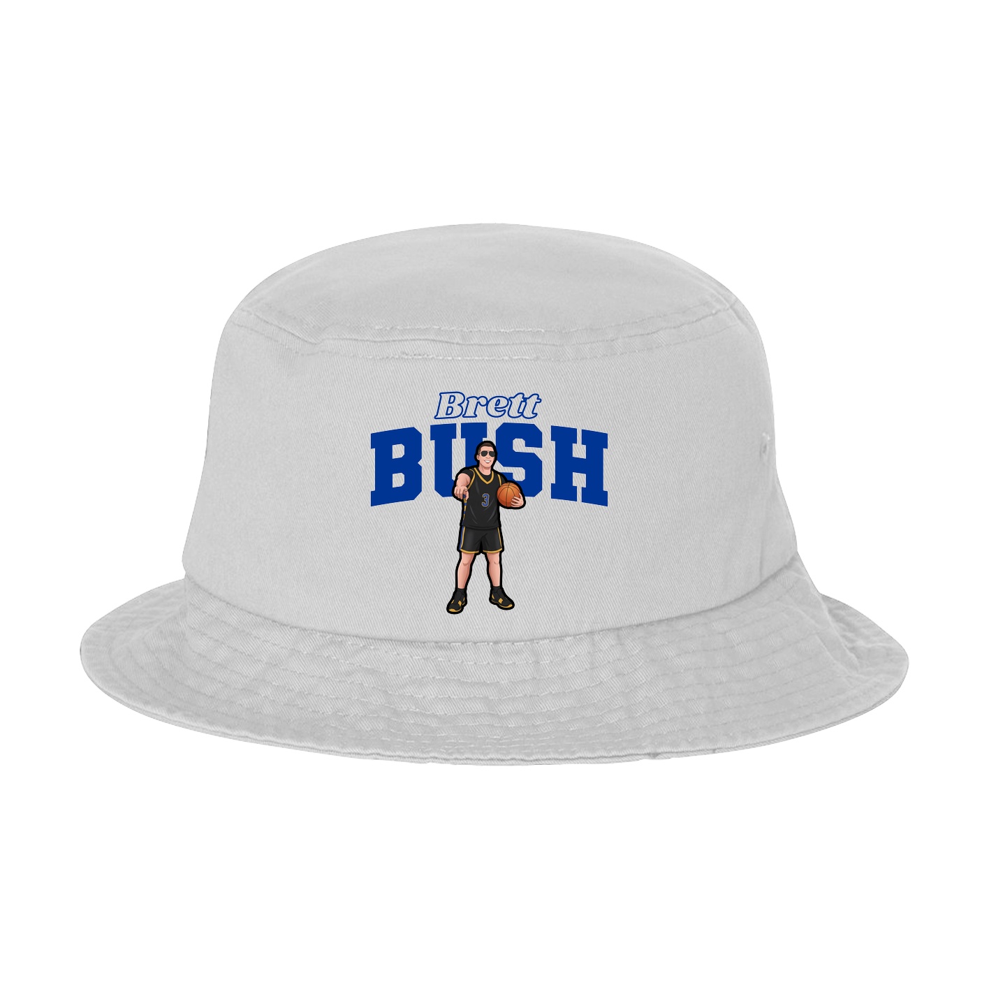 Bucket Cap — Name Arch in White