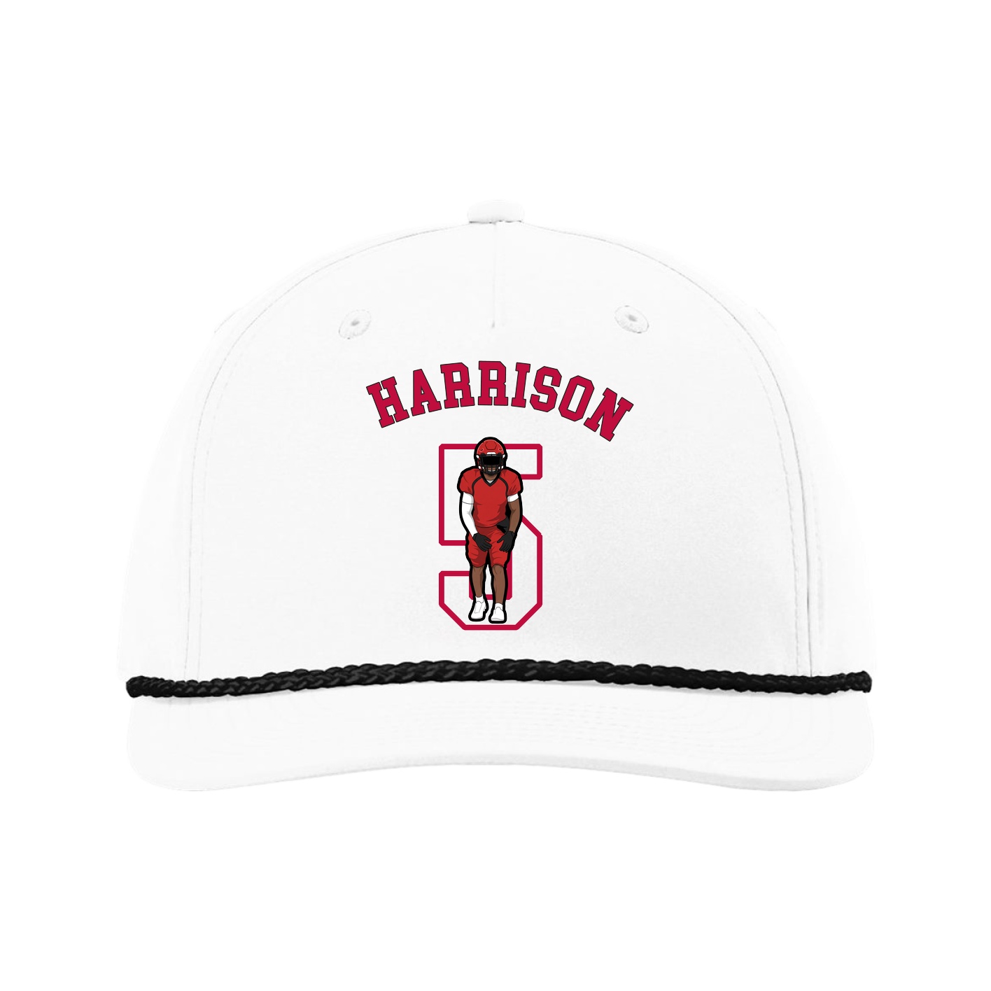 Five-Panel Classic Rope Cap — Shirsey Arch in White
