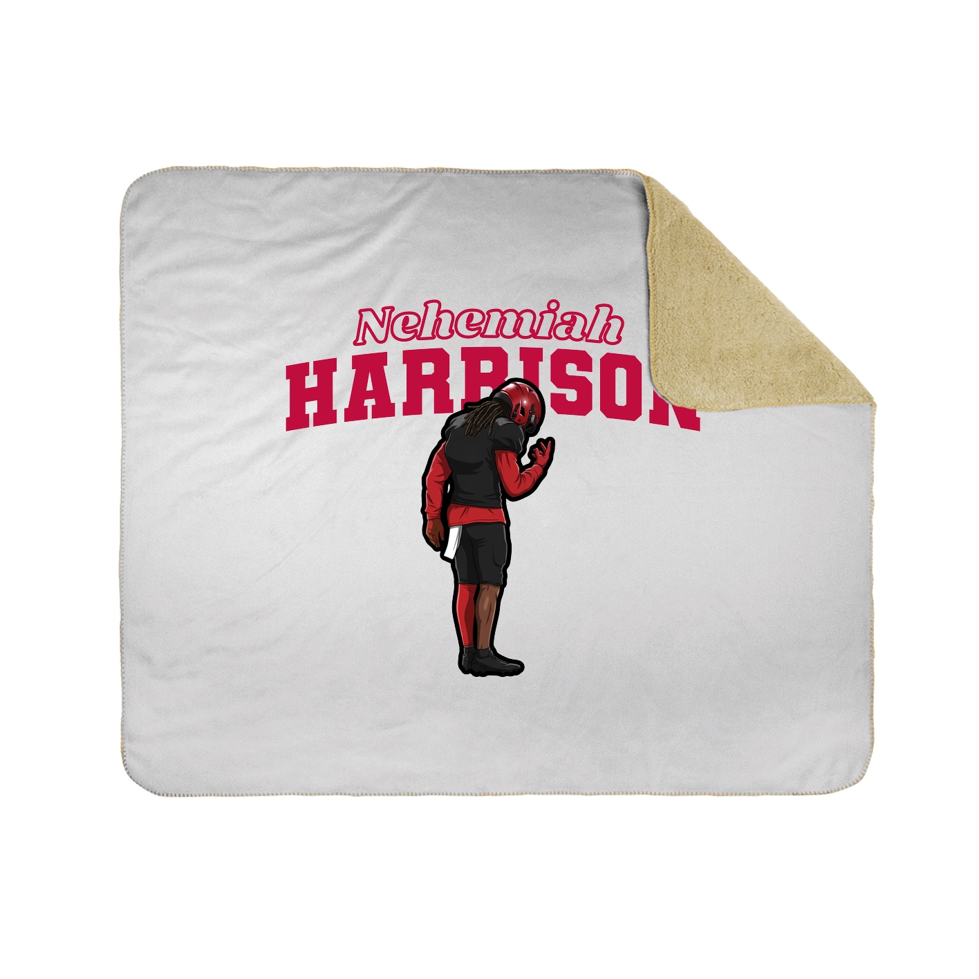 Throw Blanket — Name Arch in White