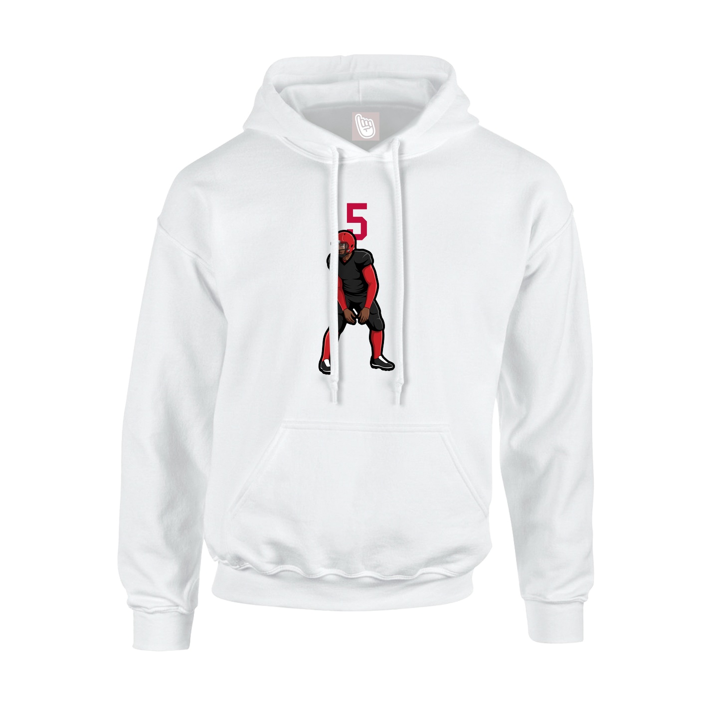 Youth Hoodie — Number Top in White