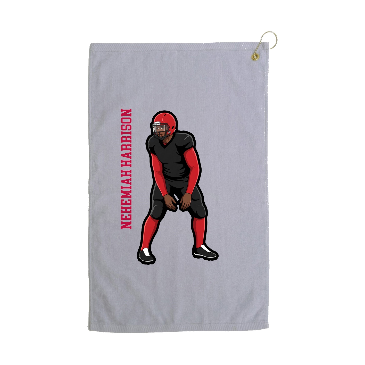 Golf Towel — Name Vertical in Grey