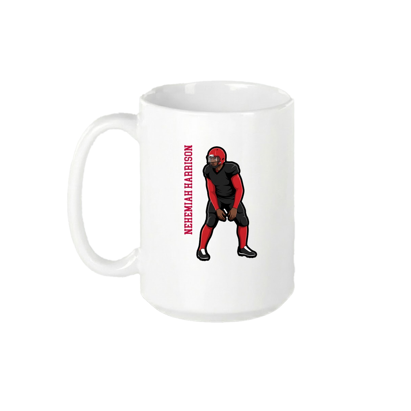15oz Coffee Mug — Name Vertical in White