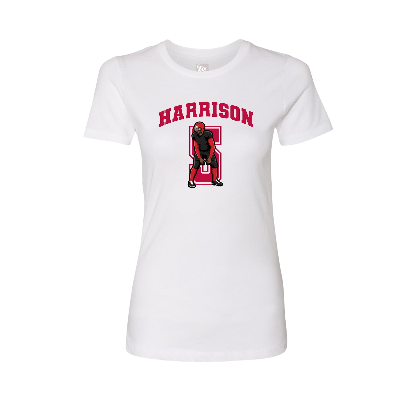 Fitted Women's Tee — Number in White