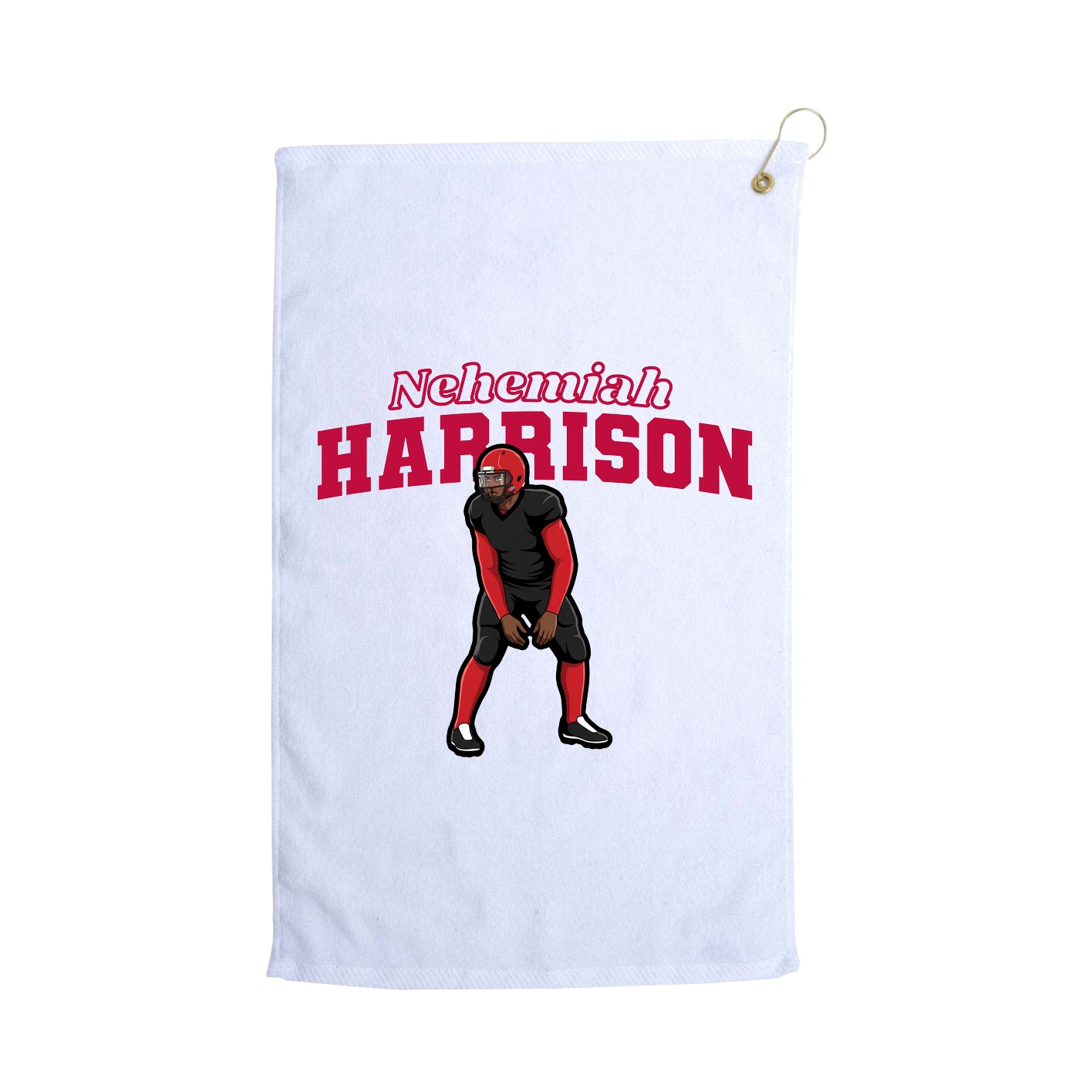 Golf Towel — Name Arch in White