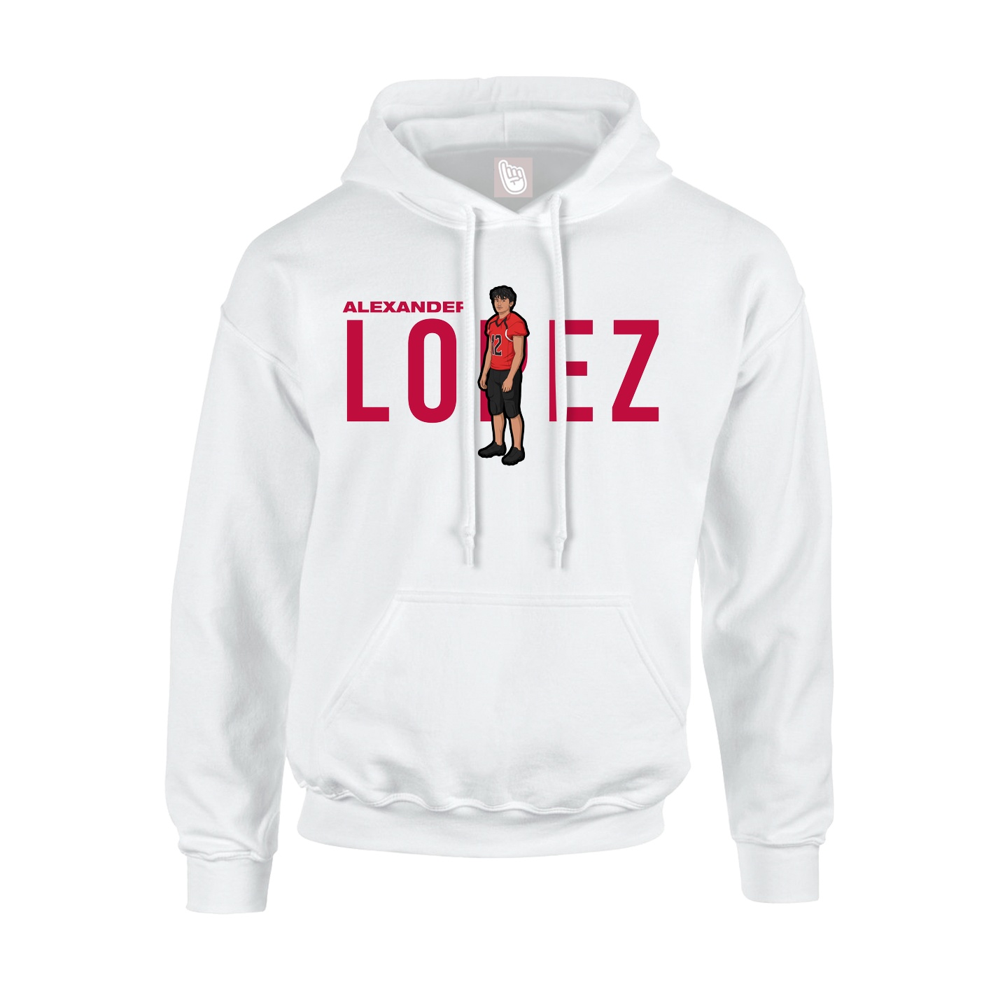 Youth Hoodie — Player Name in White