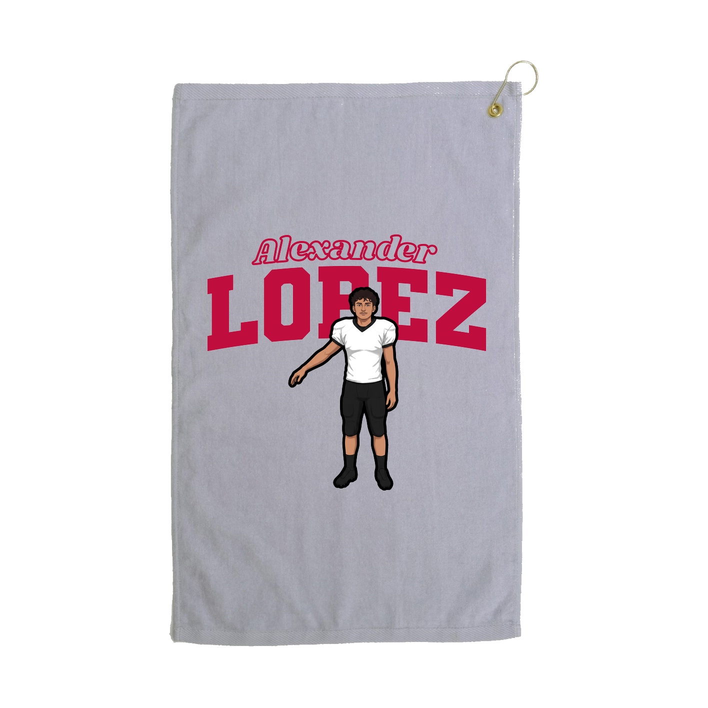 Golf Towel — Name Arch in Grey