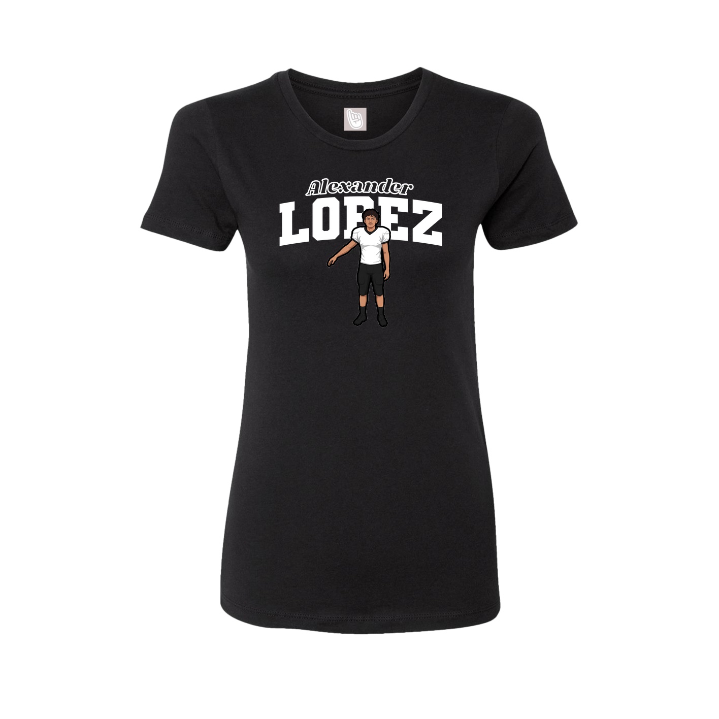 Fitted Women's Tee — Name Arch in Black