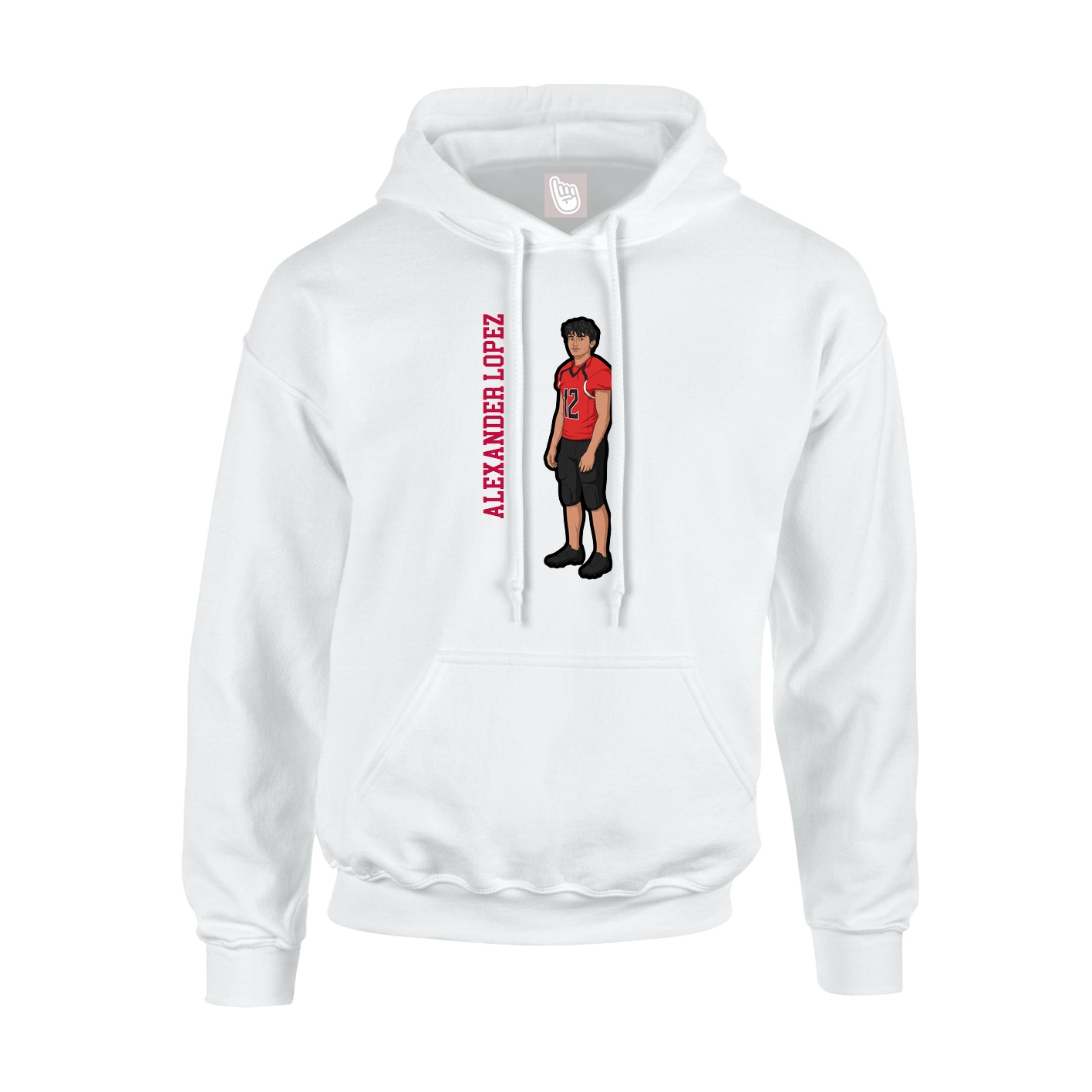 Hoodie — Name Vertical in White