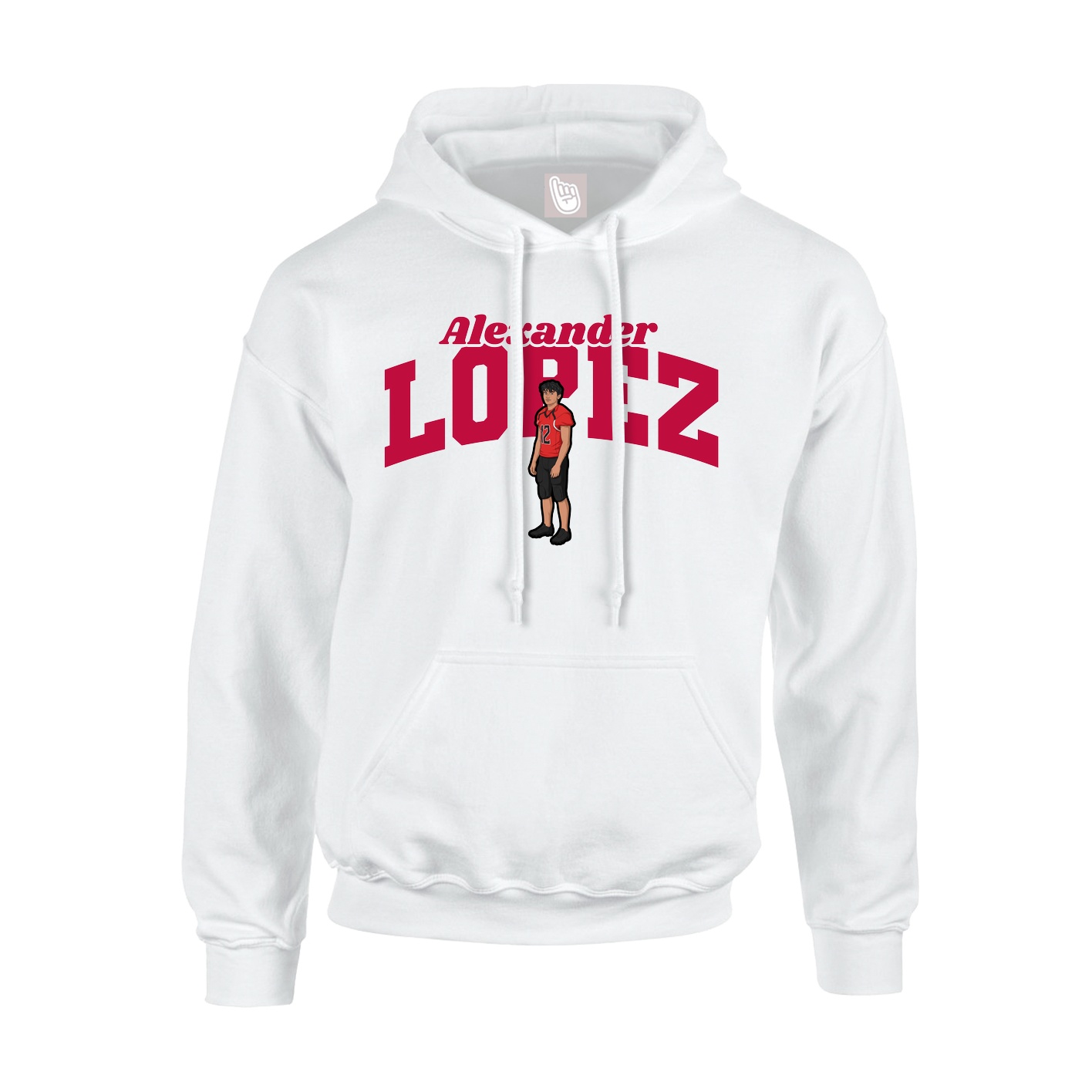 Hoodie — Signature Arch in White