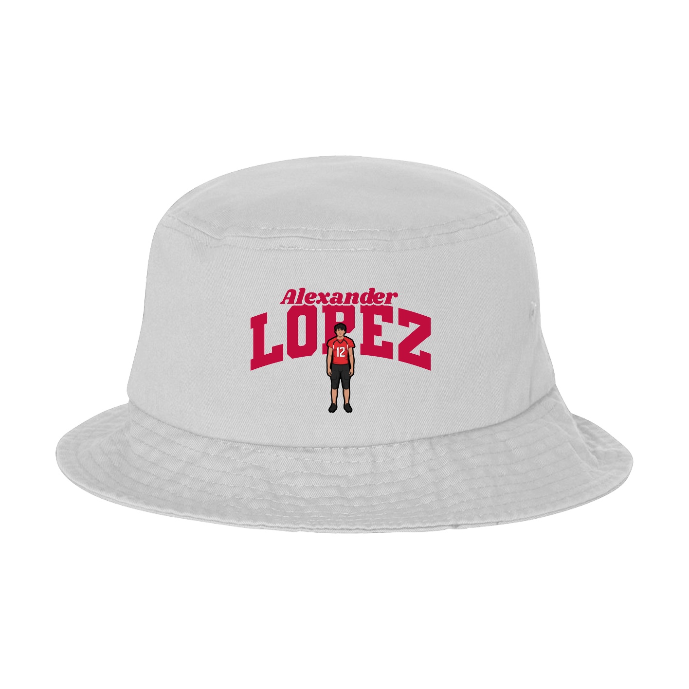 Bucket Cap — Signature Arch in White