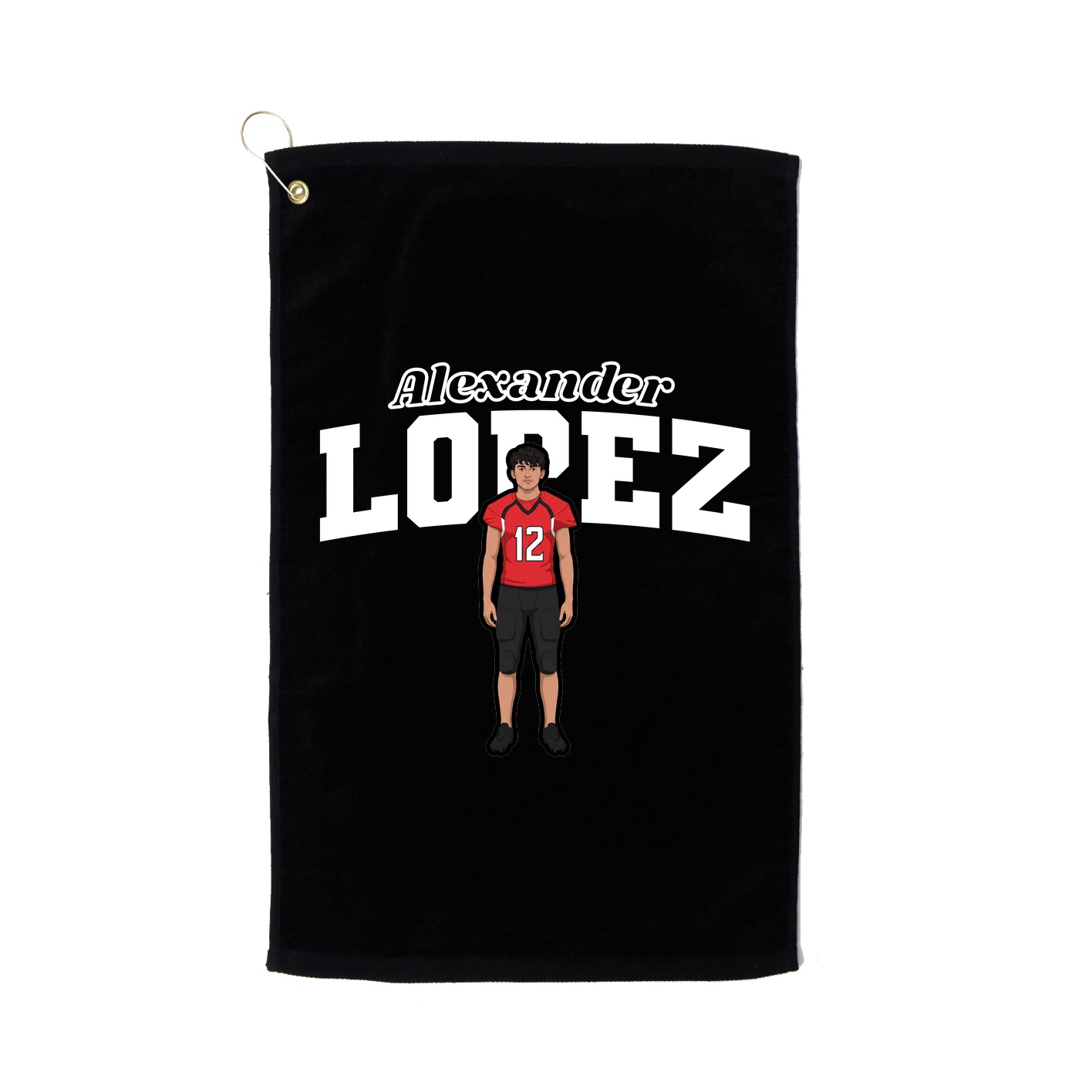 Golf Towel — Name Arch in Black
