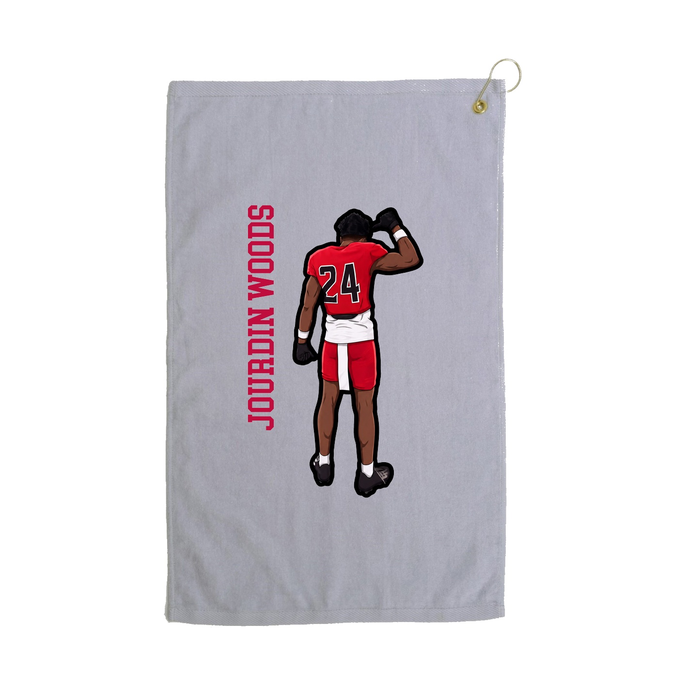 Golf Towel — Name Vertical in Grey