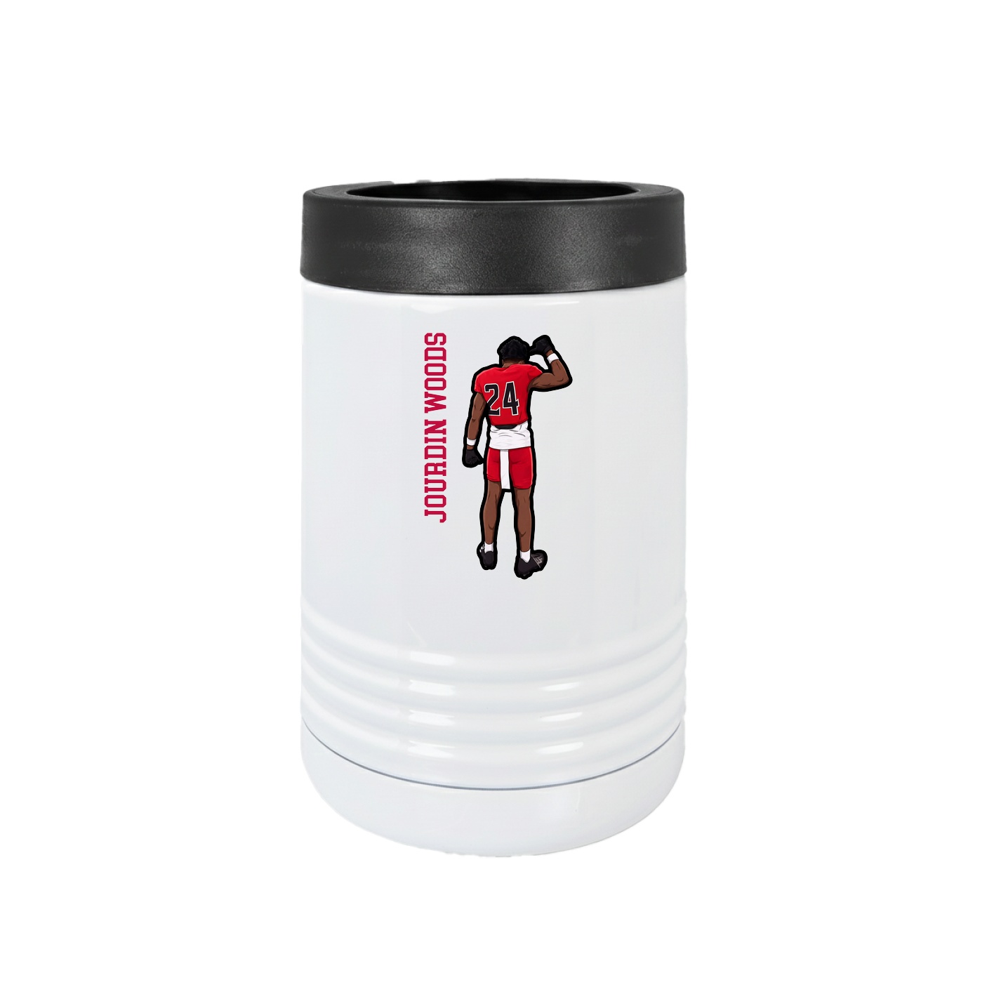 Beverage Holder — Name Vertical in White