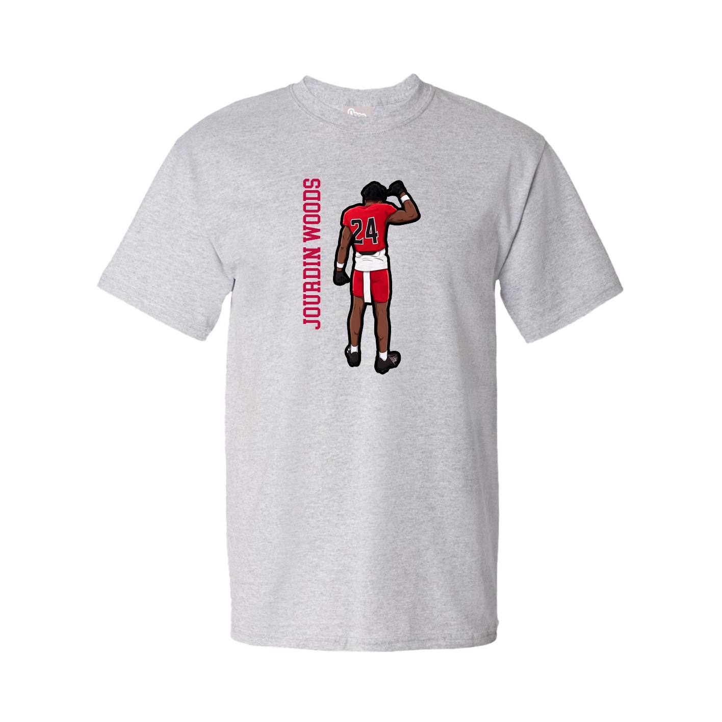 Tee — Name Vertical in Grey