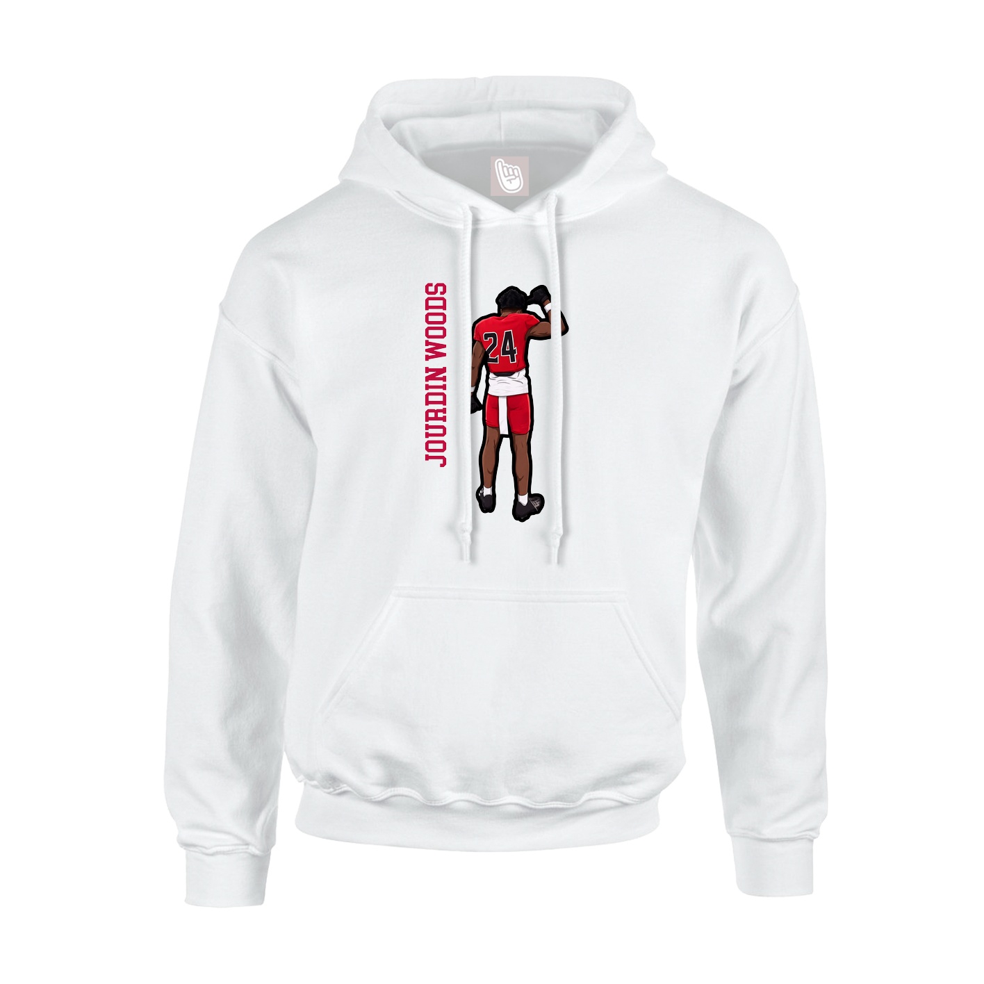Hoodie — Name Vertical in White