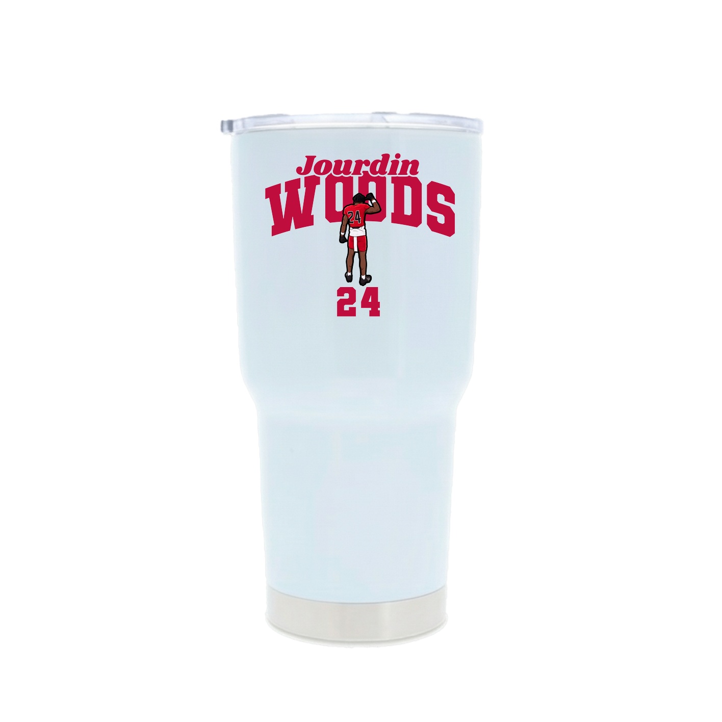30oz Stainless Steel Tumbler — Signature Arch in White