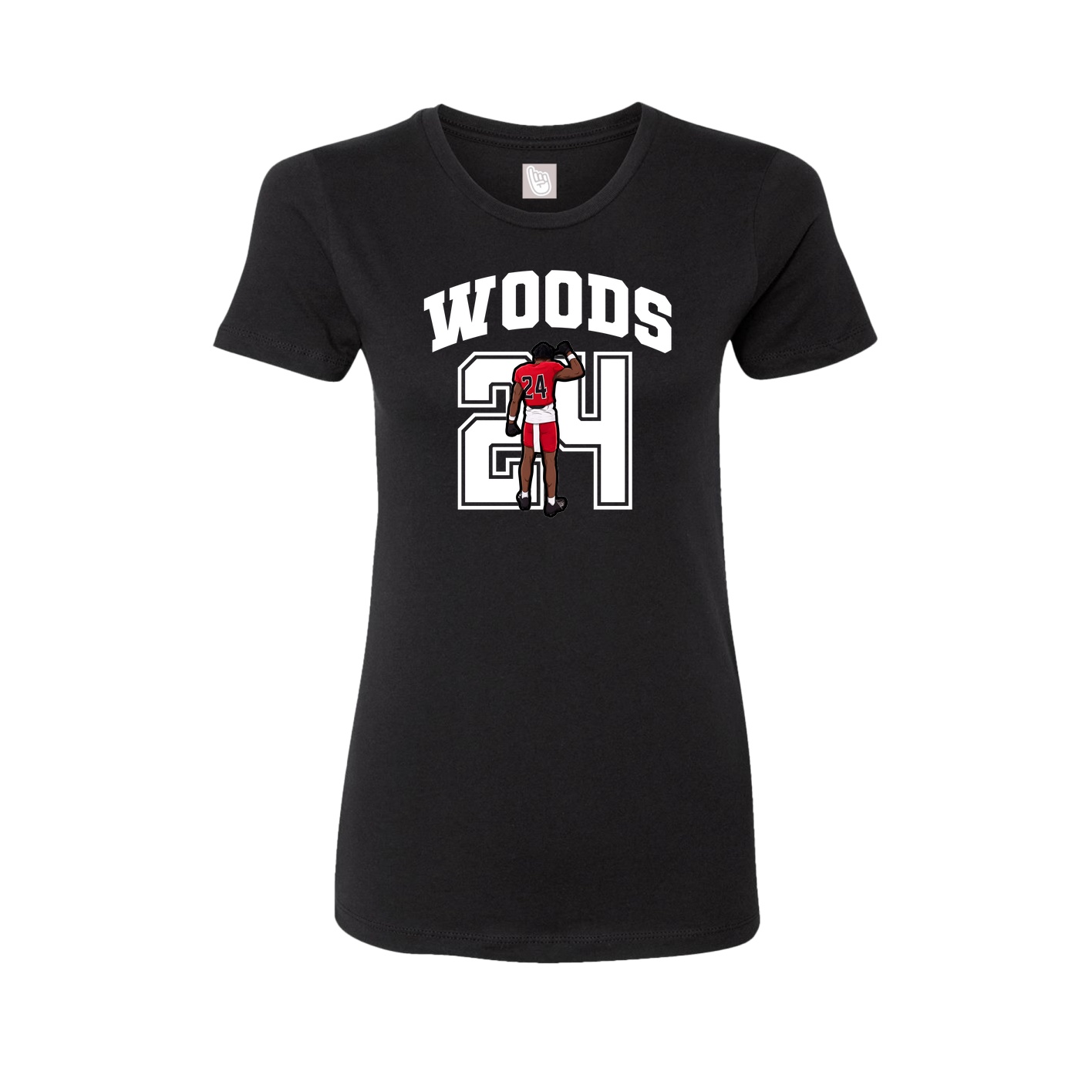 Fitted Women's Tee — Number in Black