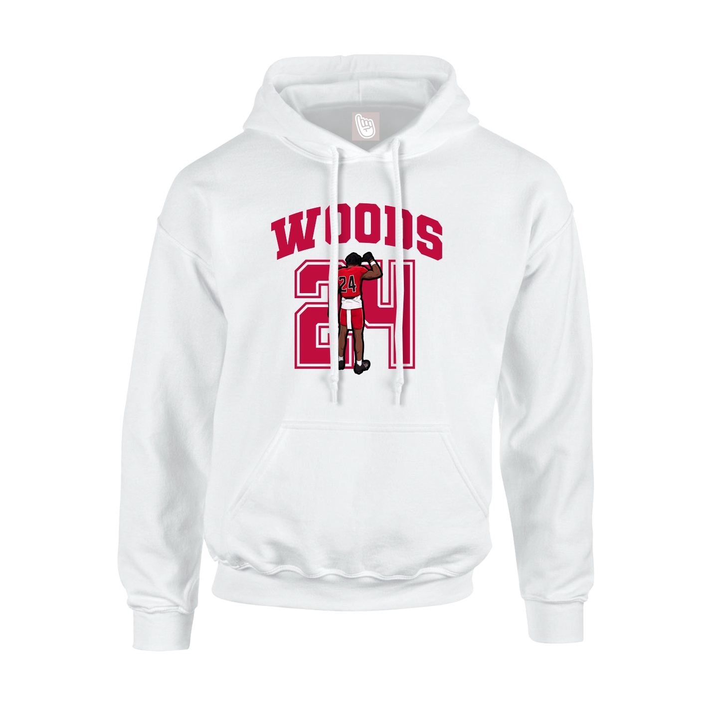 Youth Hoodie — Number in White