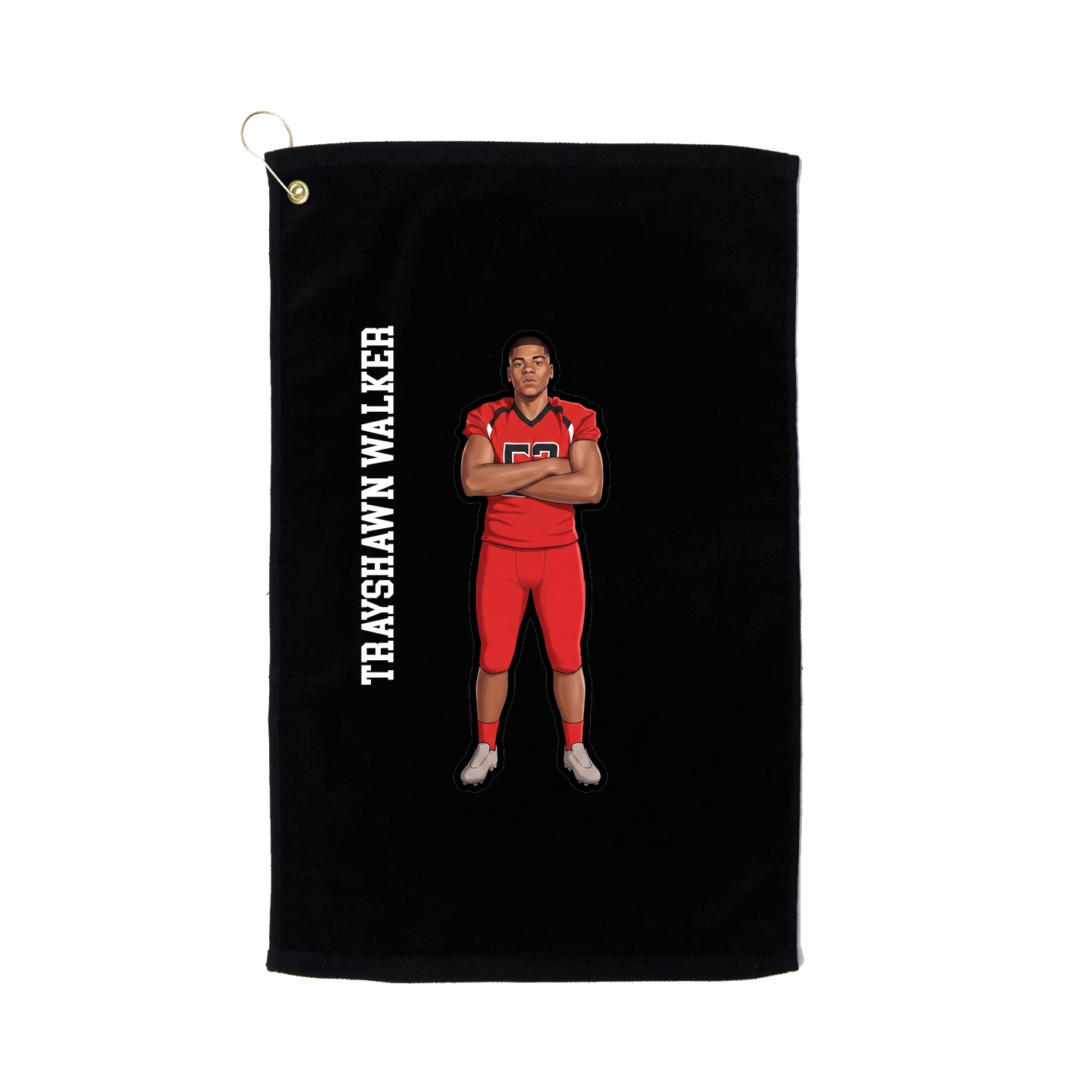 Golf Towel — Name Vertical in Black