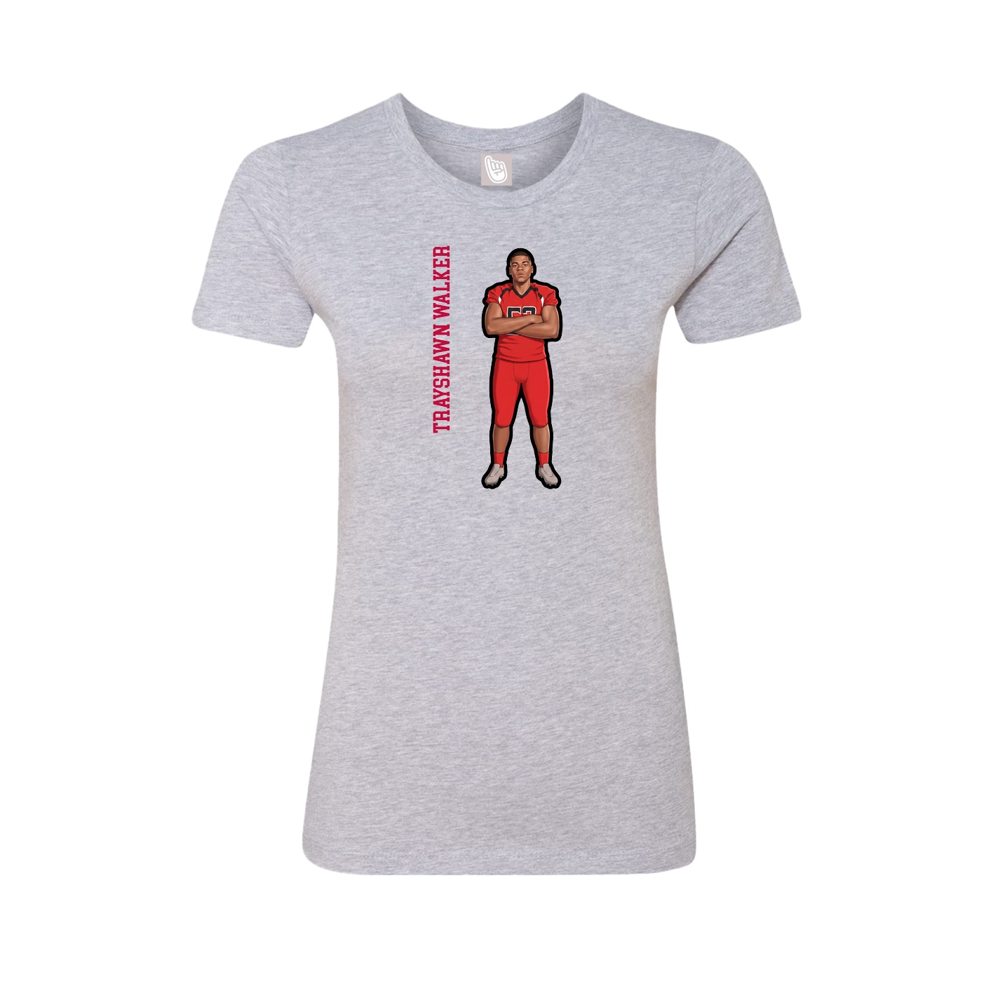 Womens Tee — Name Vertical in Grey