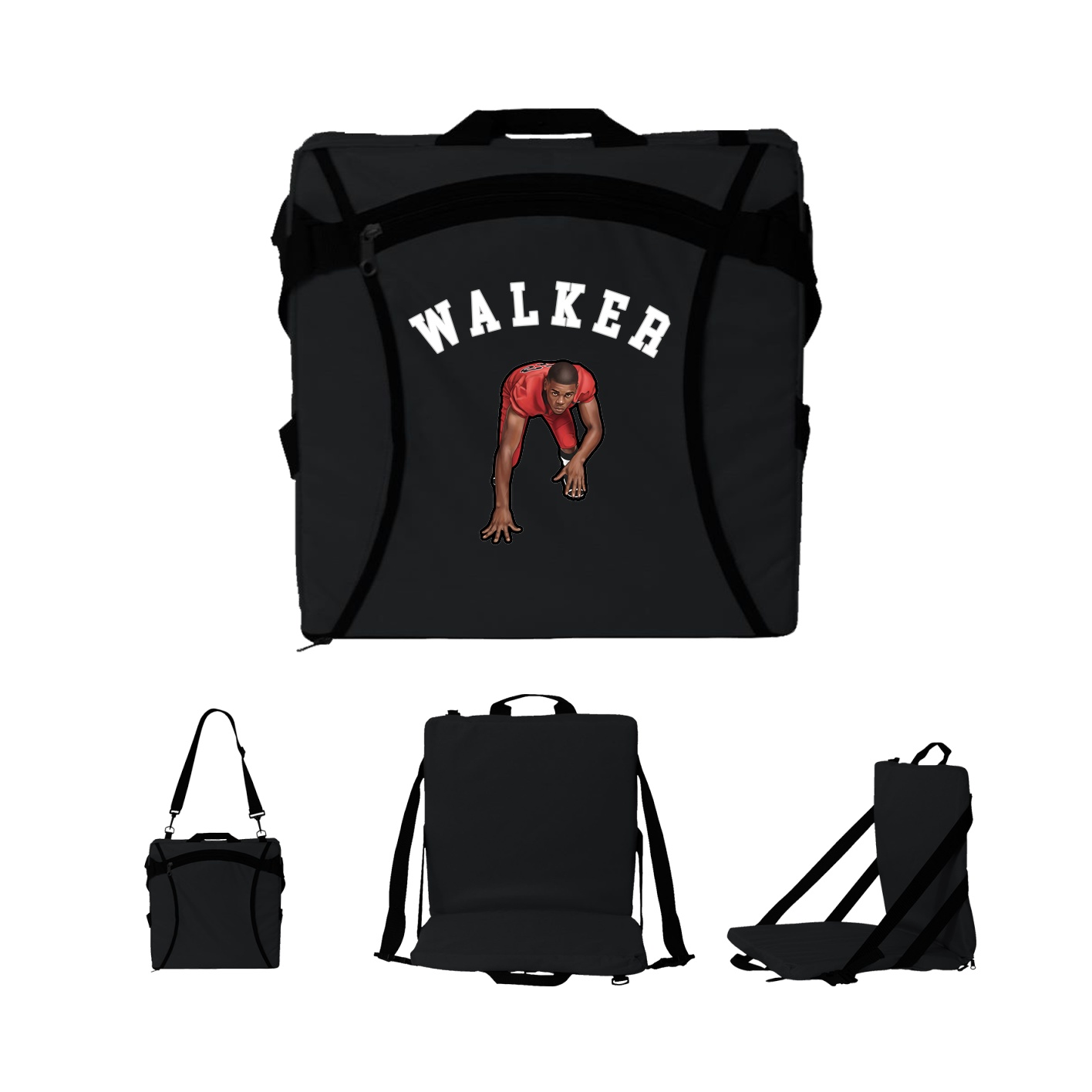 Folding Stadium Seat — Shirsey Arch in Black