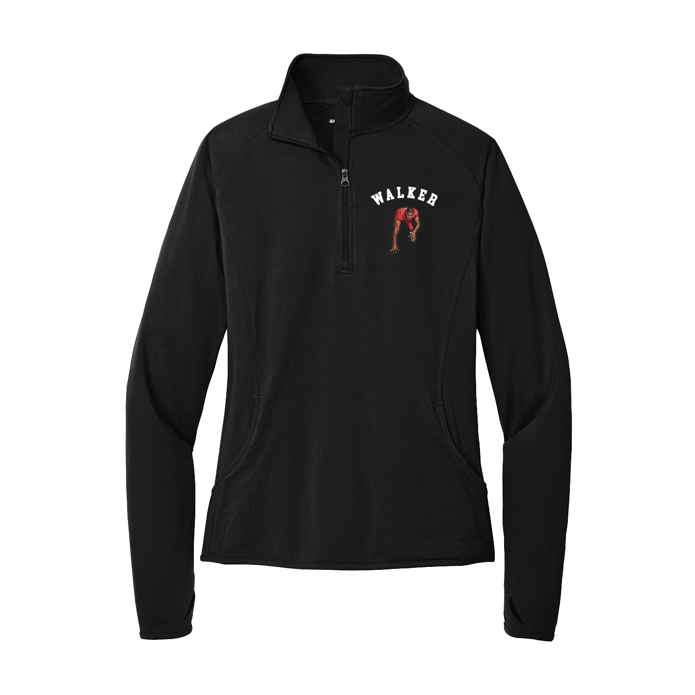 Women's Q-Zip Pullover — Shirsey Arch in Black