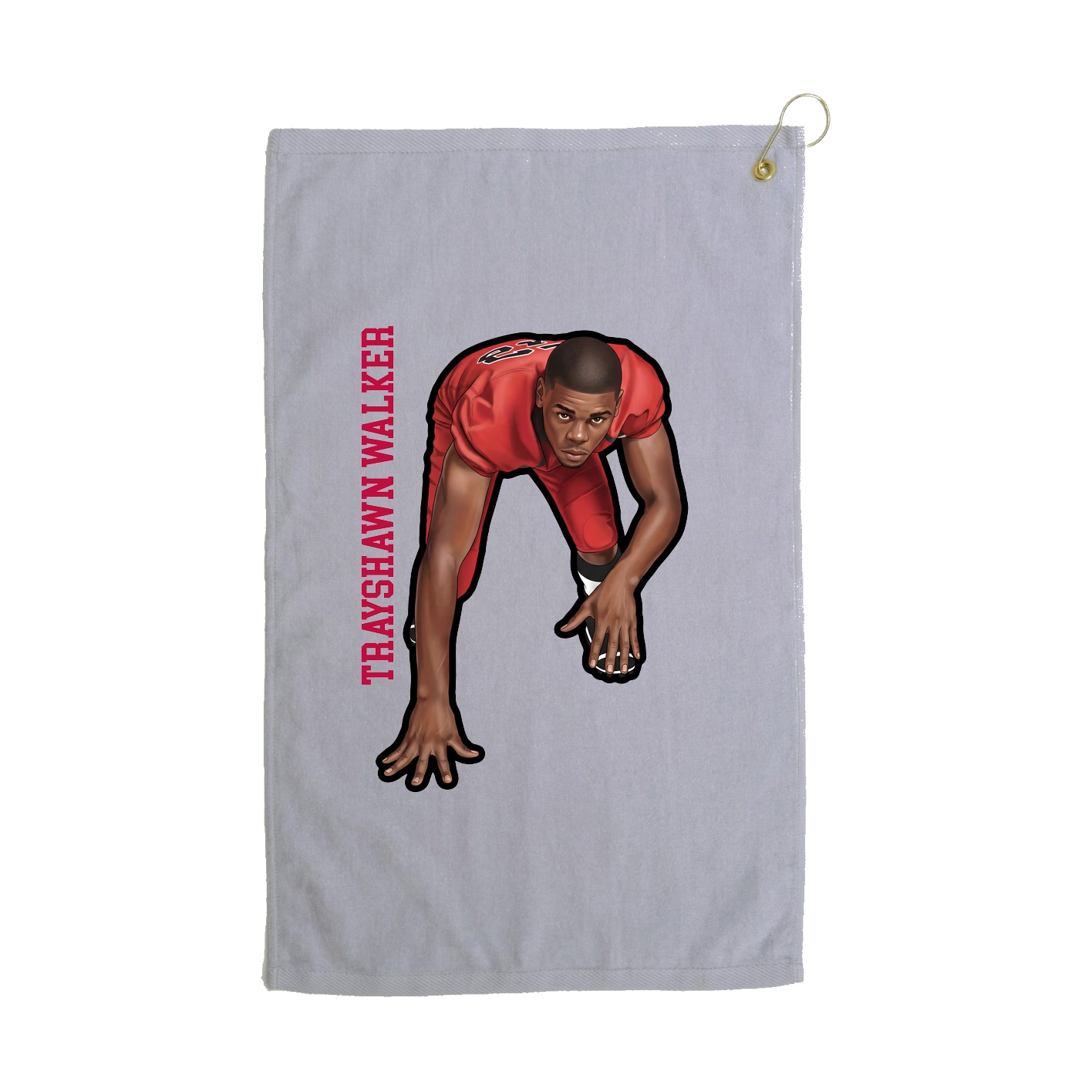Golf Towel — Name Vertical in Grey