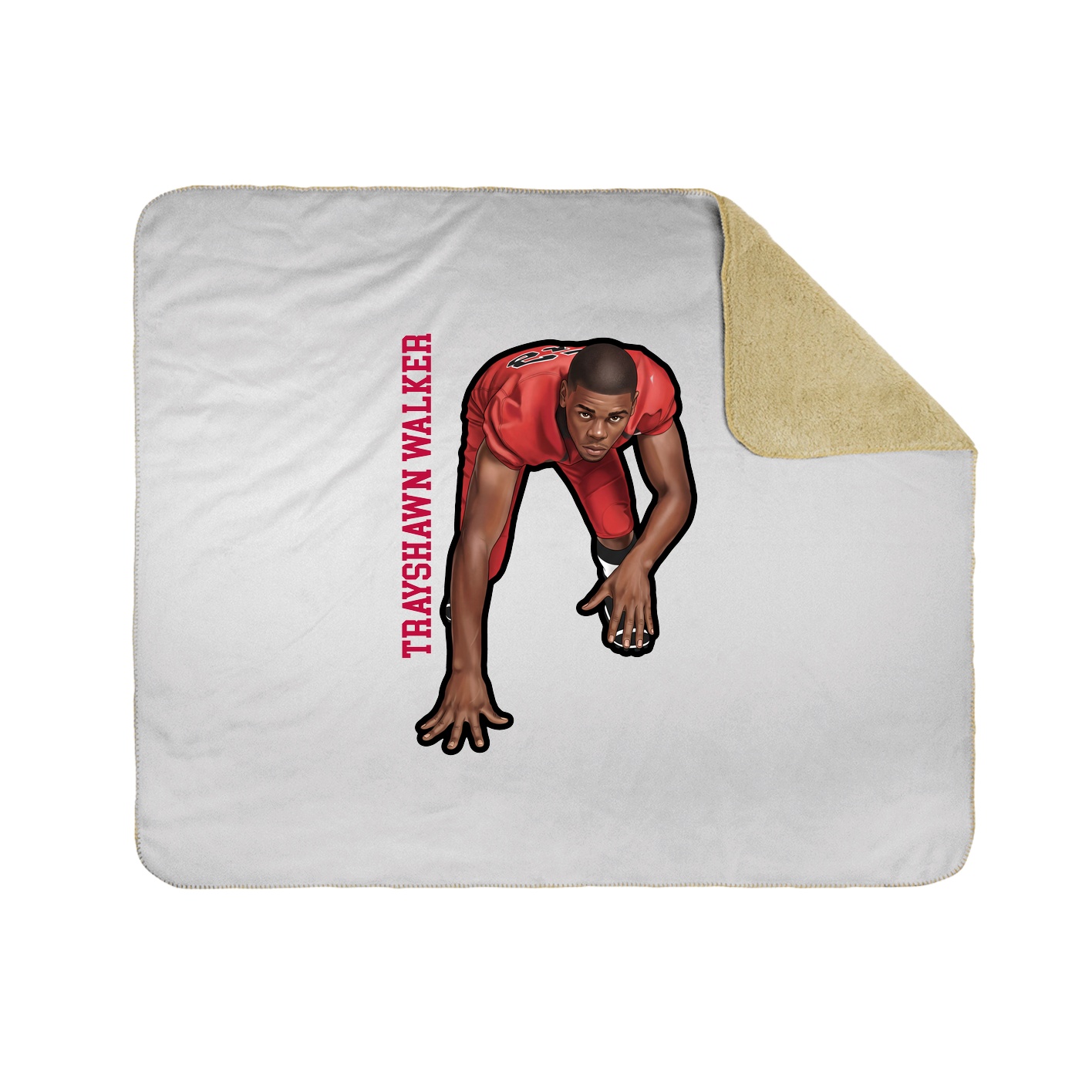 Throw Blanket — Name Vertical in White