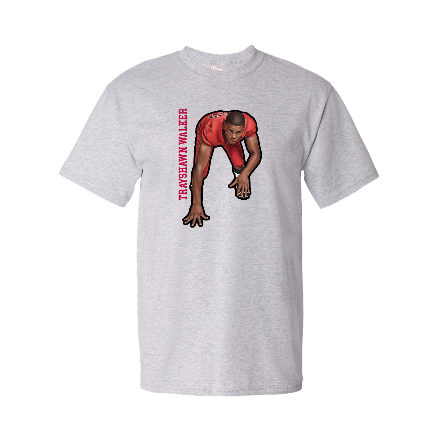 Tee — Name Vertical in Grey