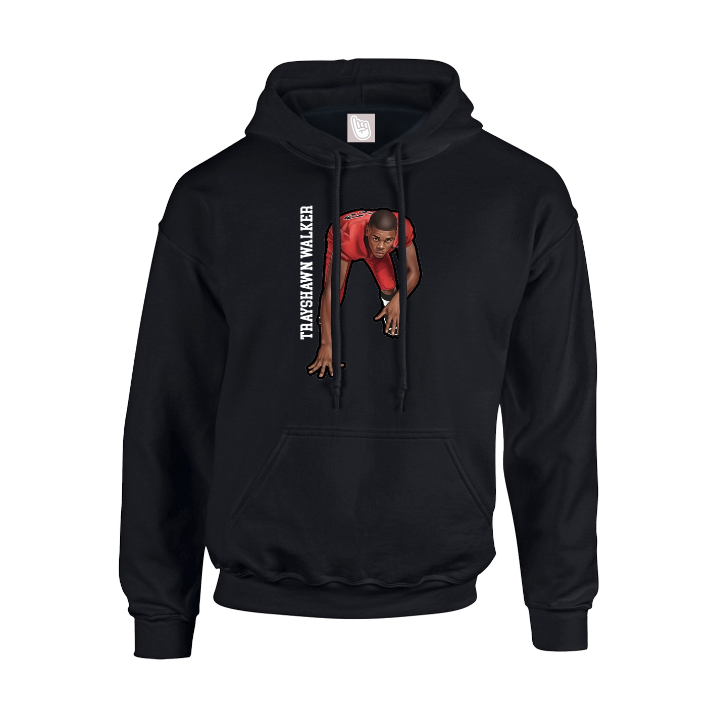 Youth Hoodie — Name Vertical in Black