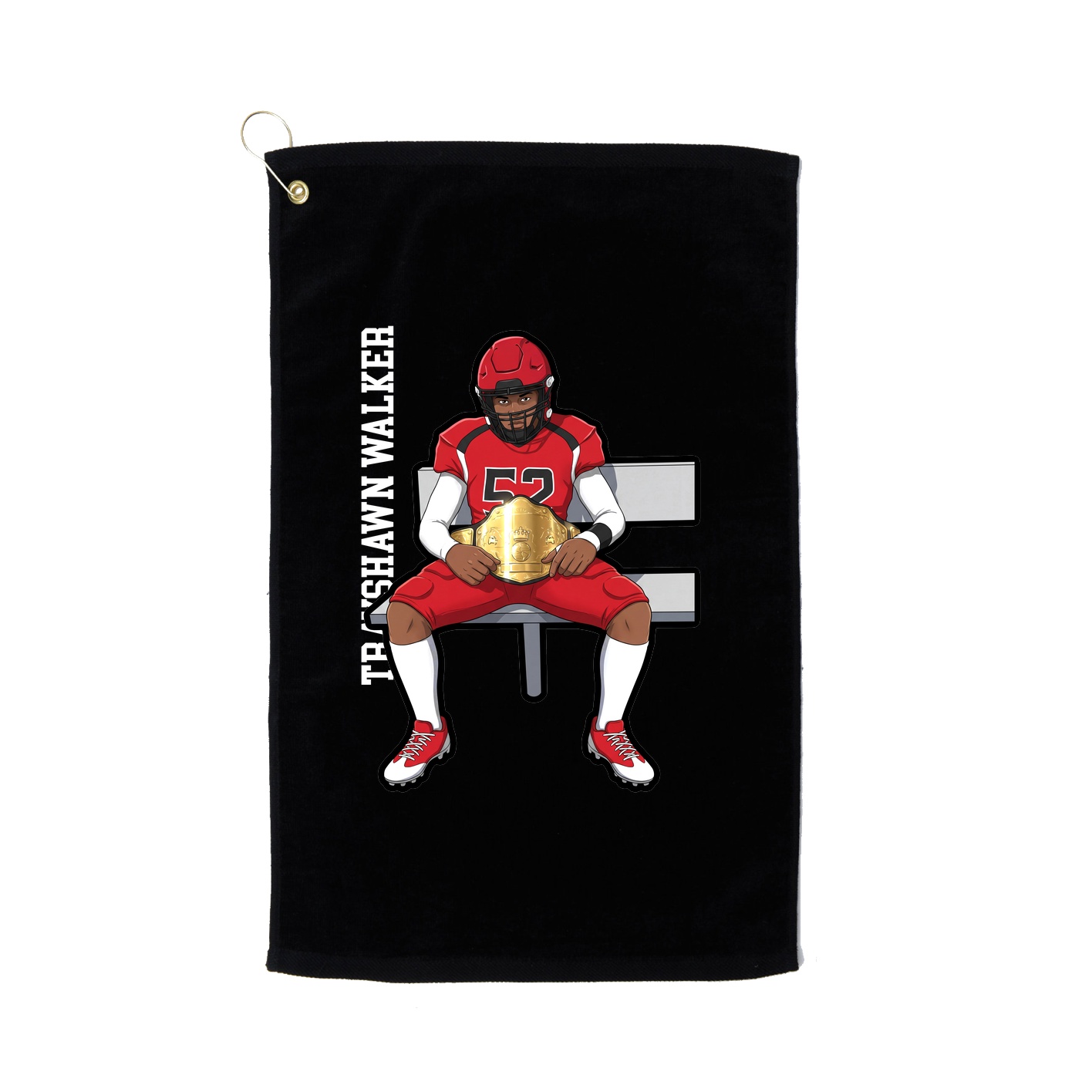 Golf Towel — Name Vertical in Black