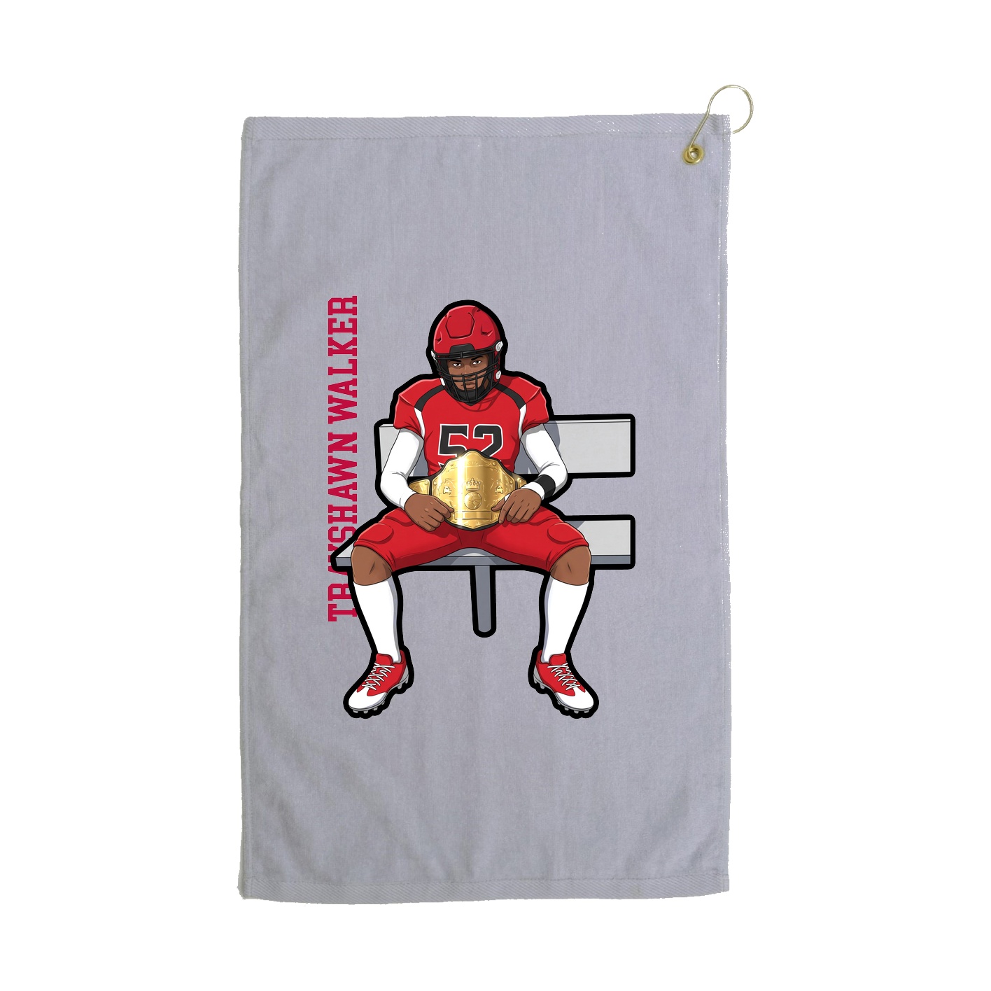 Golf Towel — Name Vertical in Grey