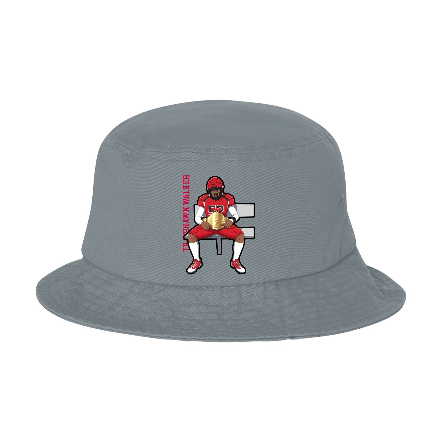 Bucket Cap — Name Vertical in Grey