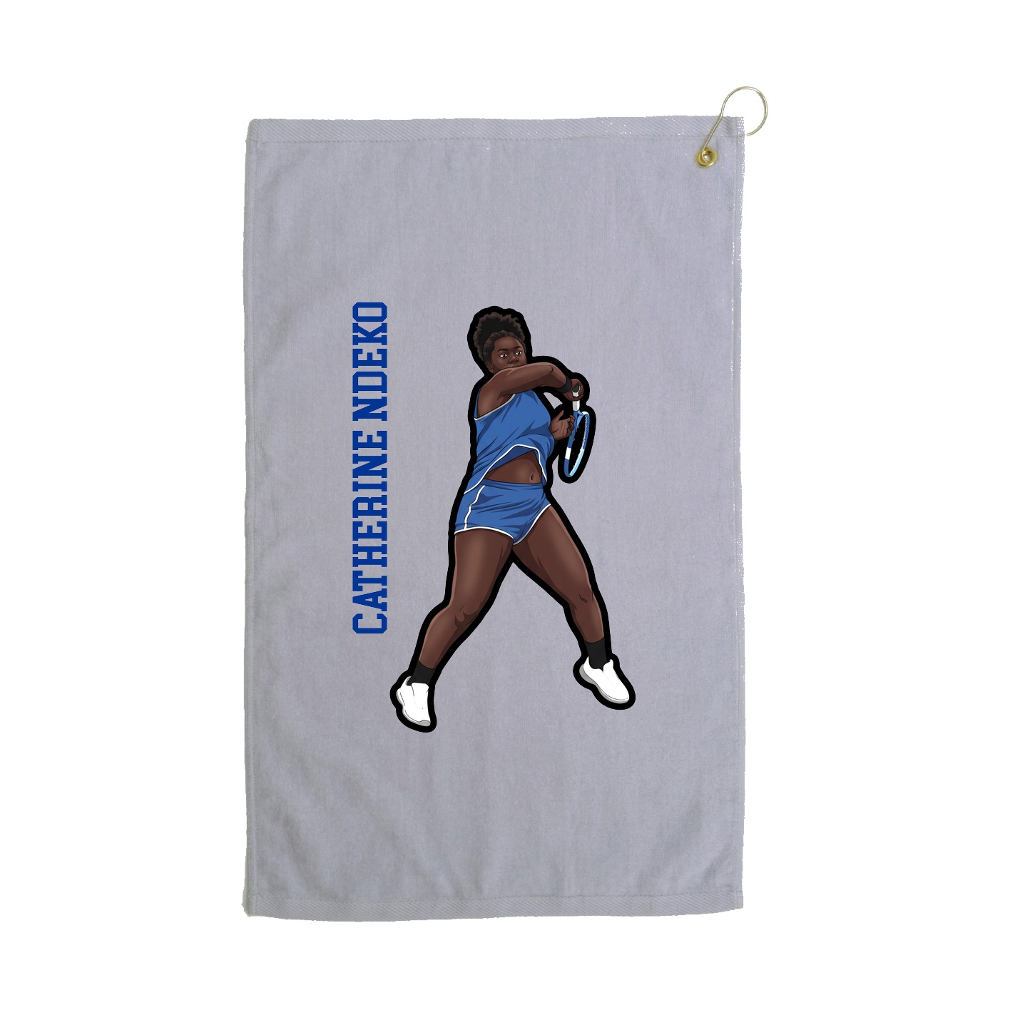 Golf Towel — Name Vertical in Grey