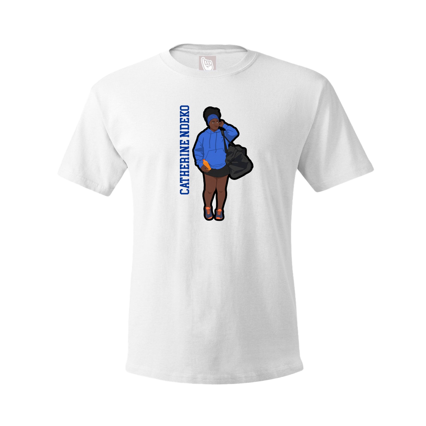 Tee — Name Vertical in White