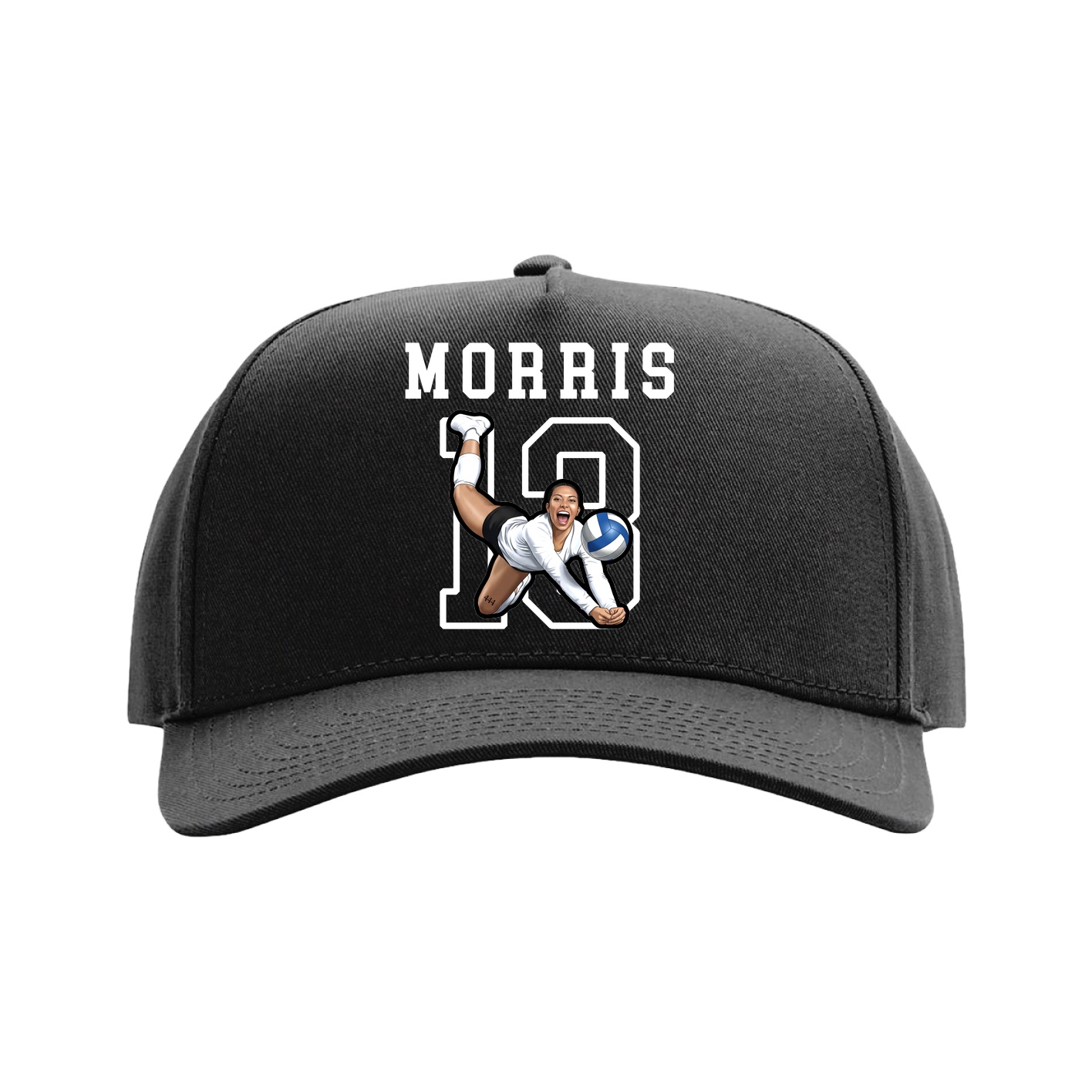 Full Fabric Five-Panel Champ Cap — Shirsey in Black