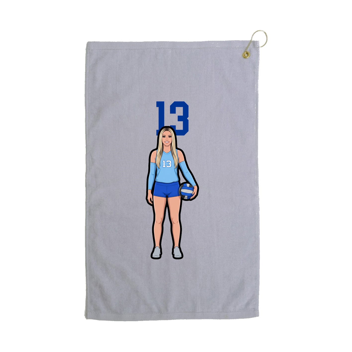 Golf Towel — Number Top in Grey
