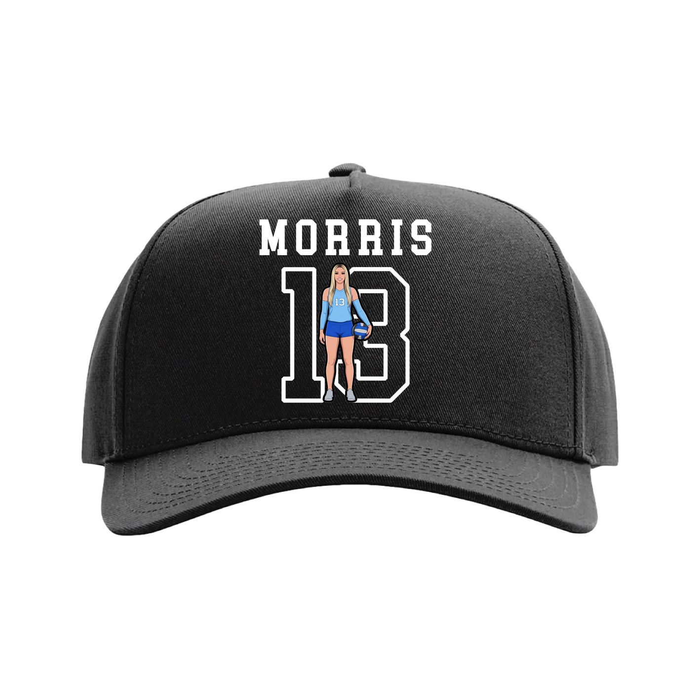 Full Fabric Five-Panel Champ Cap — Shirsey in Black