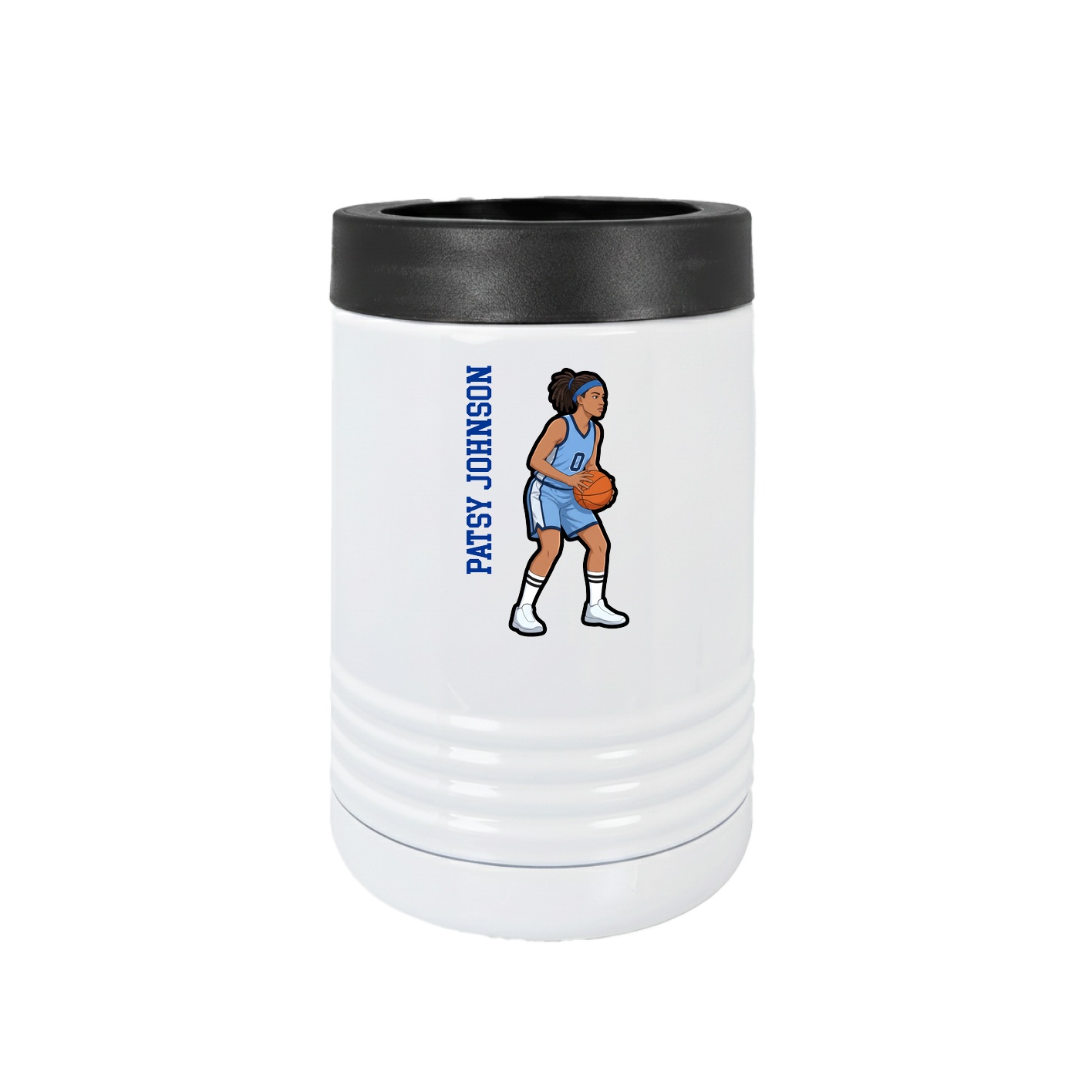 Beverage Holder — Name Vertical in White