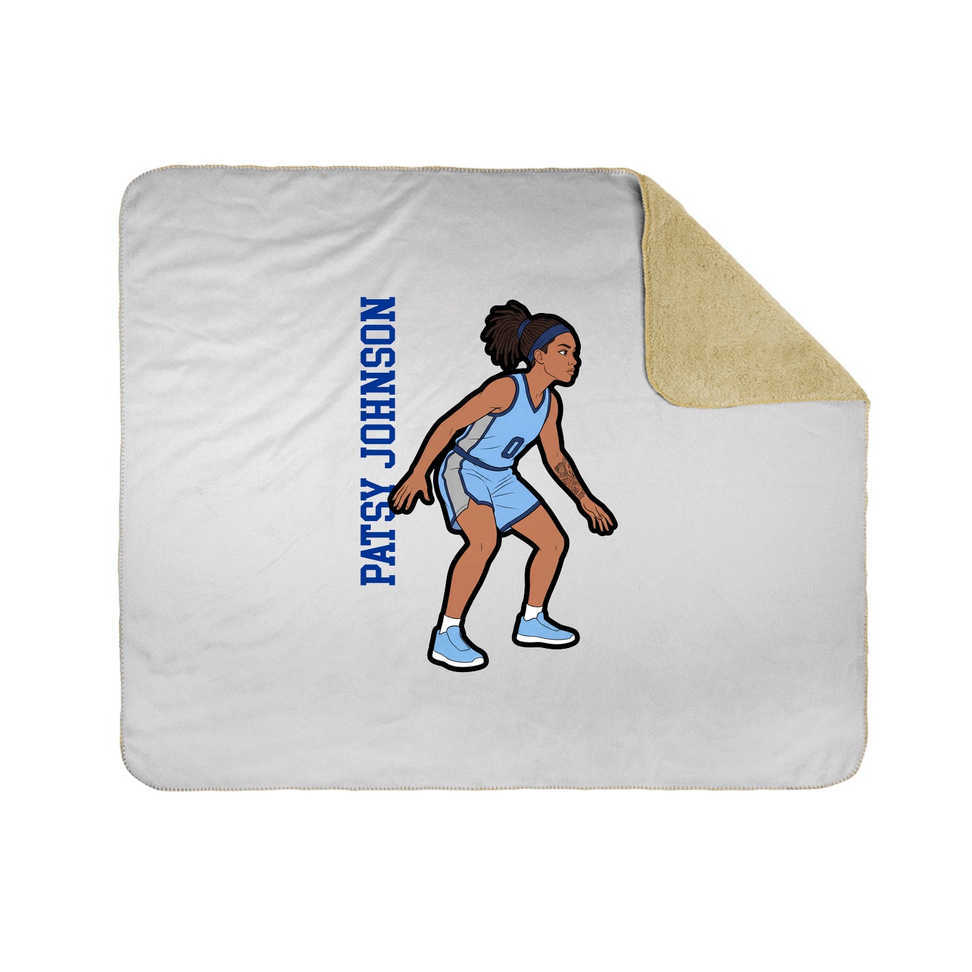 Throw Blanket — Name Vertical in White
