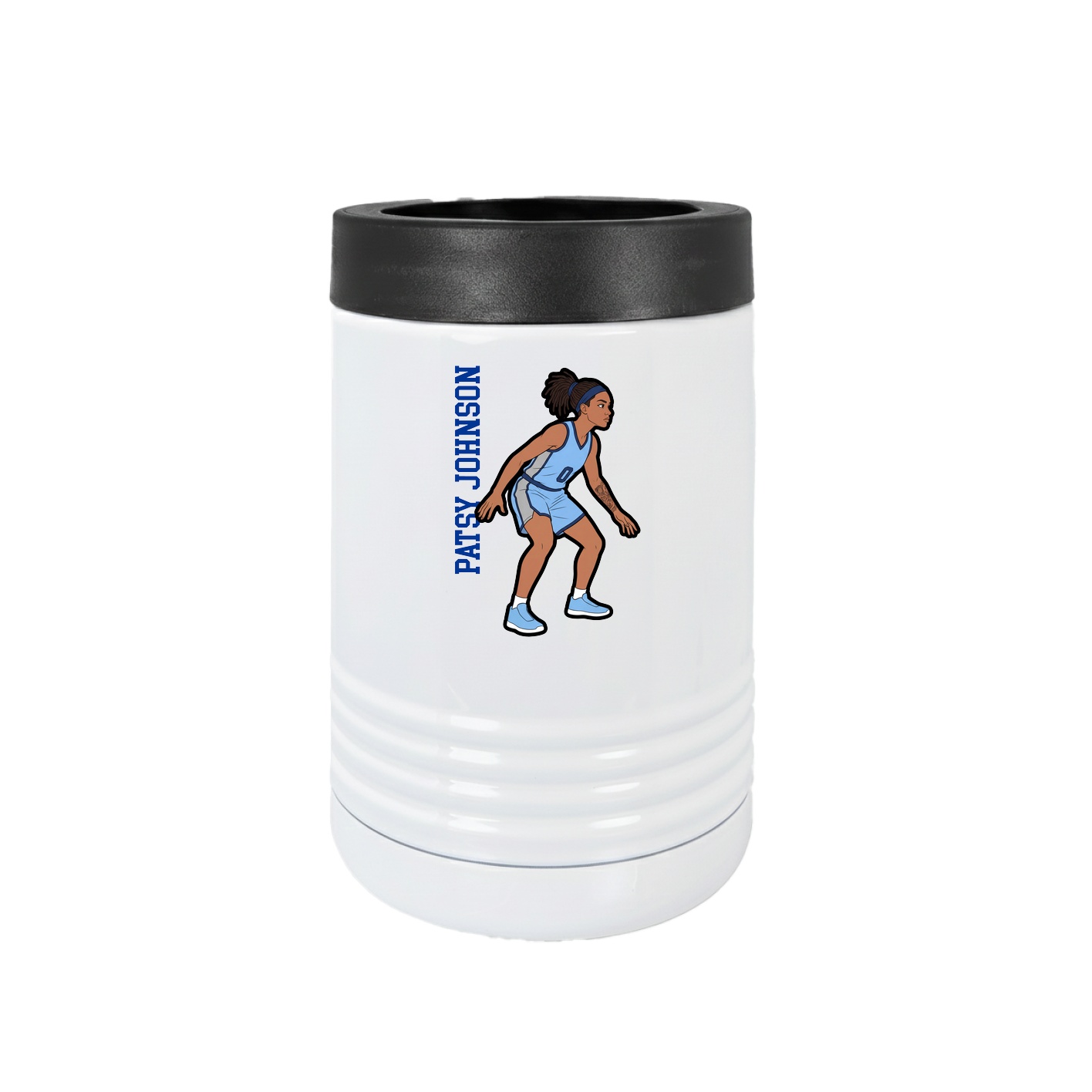 Beverage Holder — Name Vertical in White