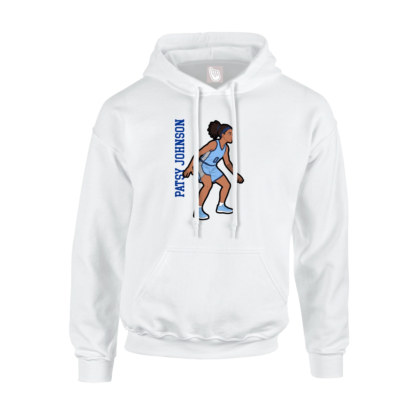 Youth Hoodie — Name Vertical in White