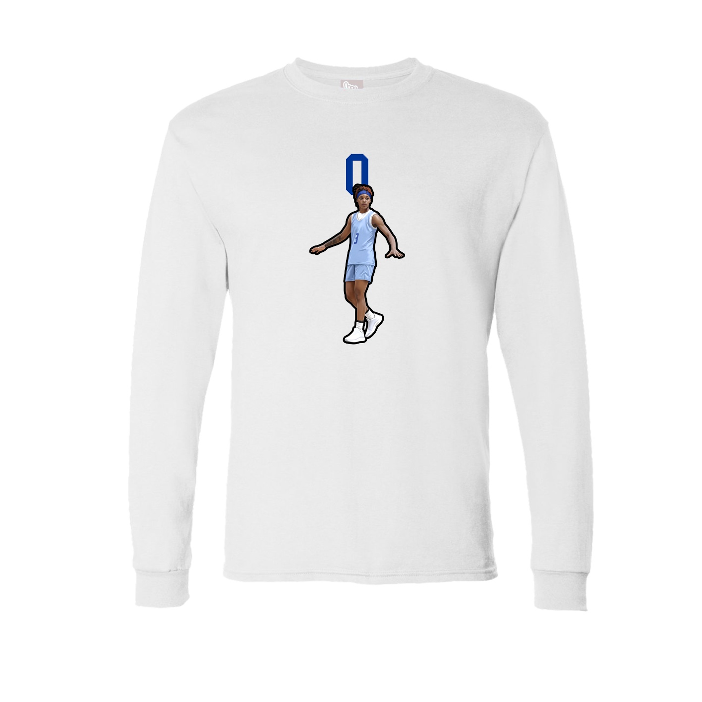Long Sleeve Tee — Number Top in White