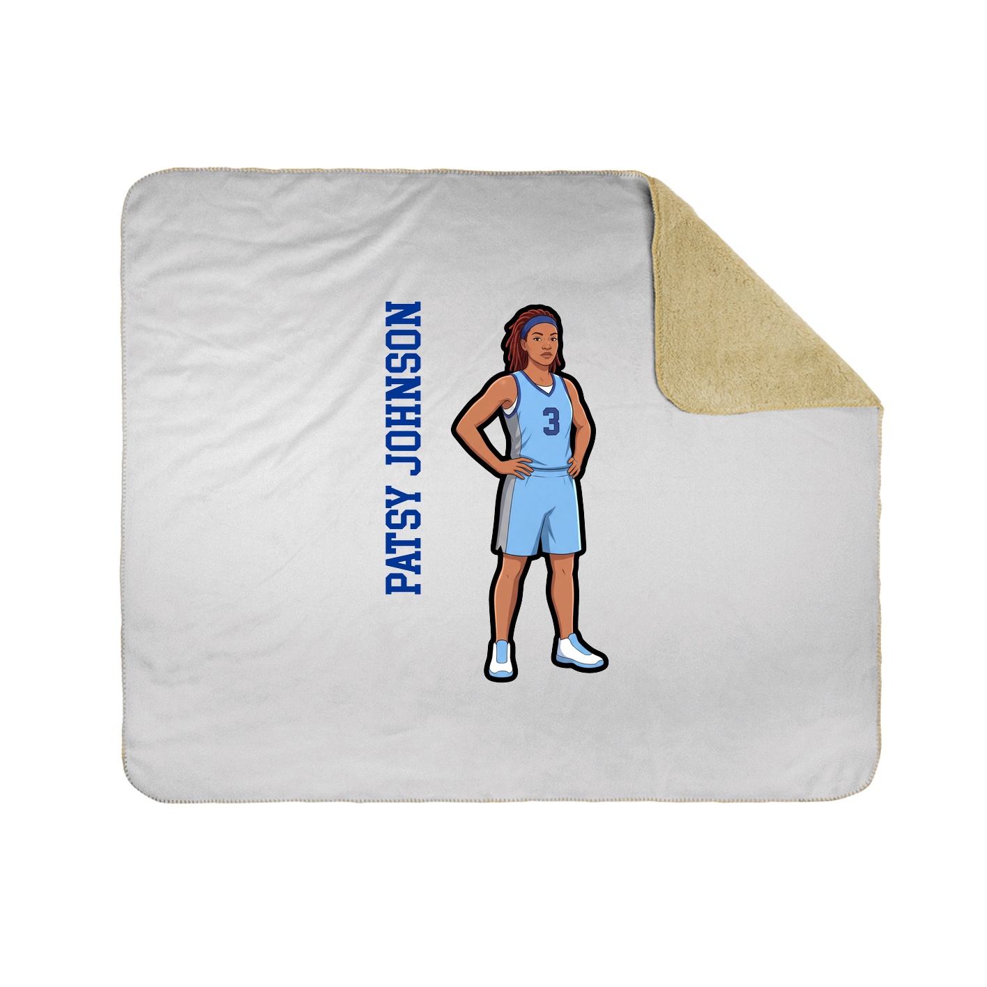 Throw Blanket — Name Vertical in White