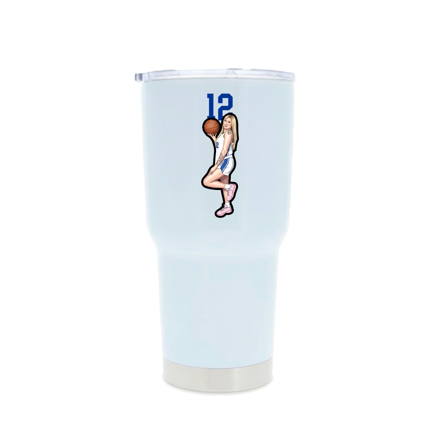 30oz Stainless Steel Tumbler — Number Top in White