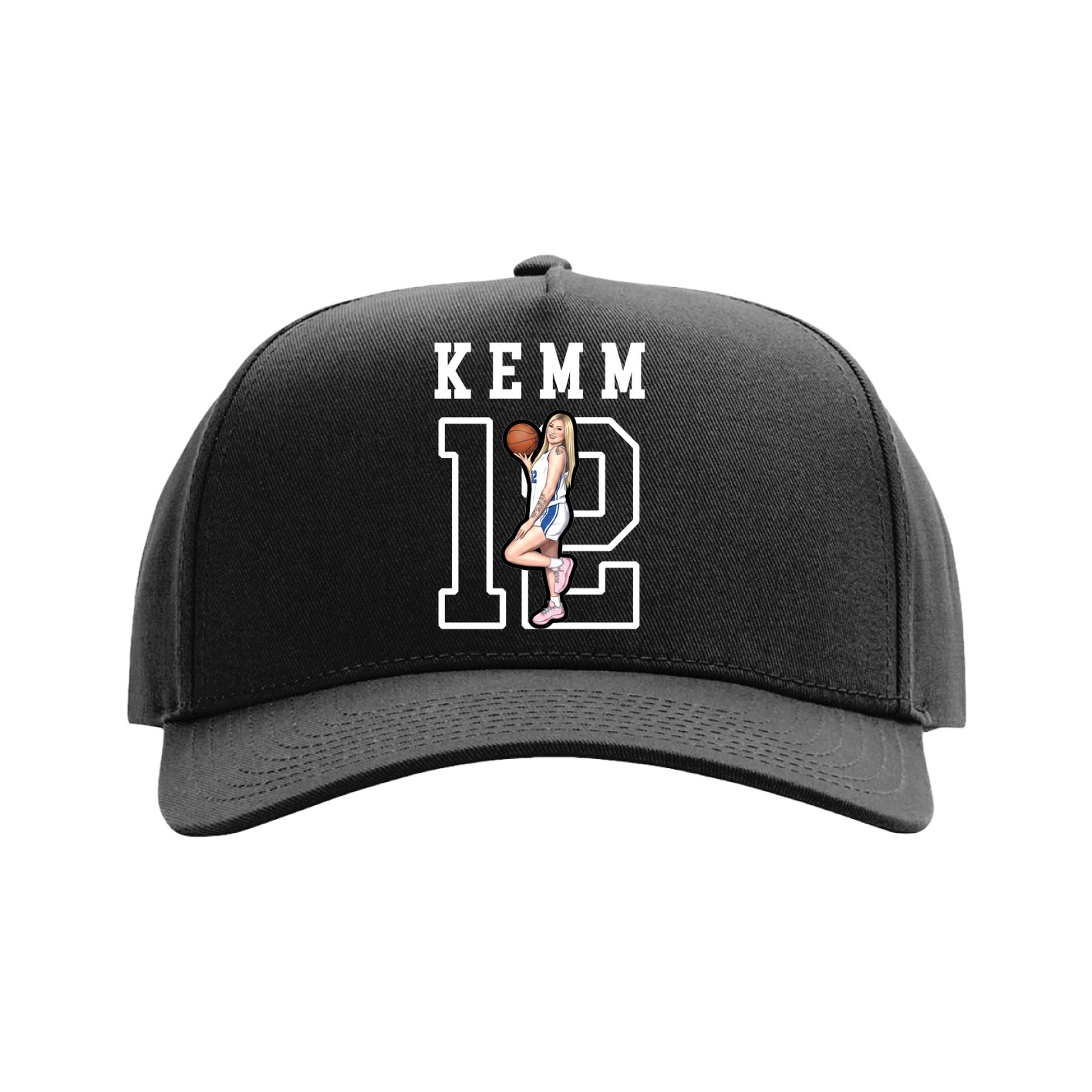 Full Fabric Five-Panel Champ Cap — Shirsey in Black