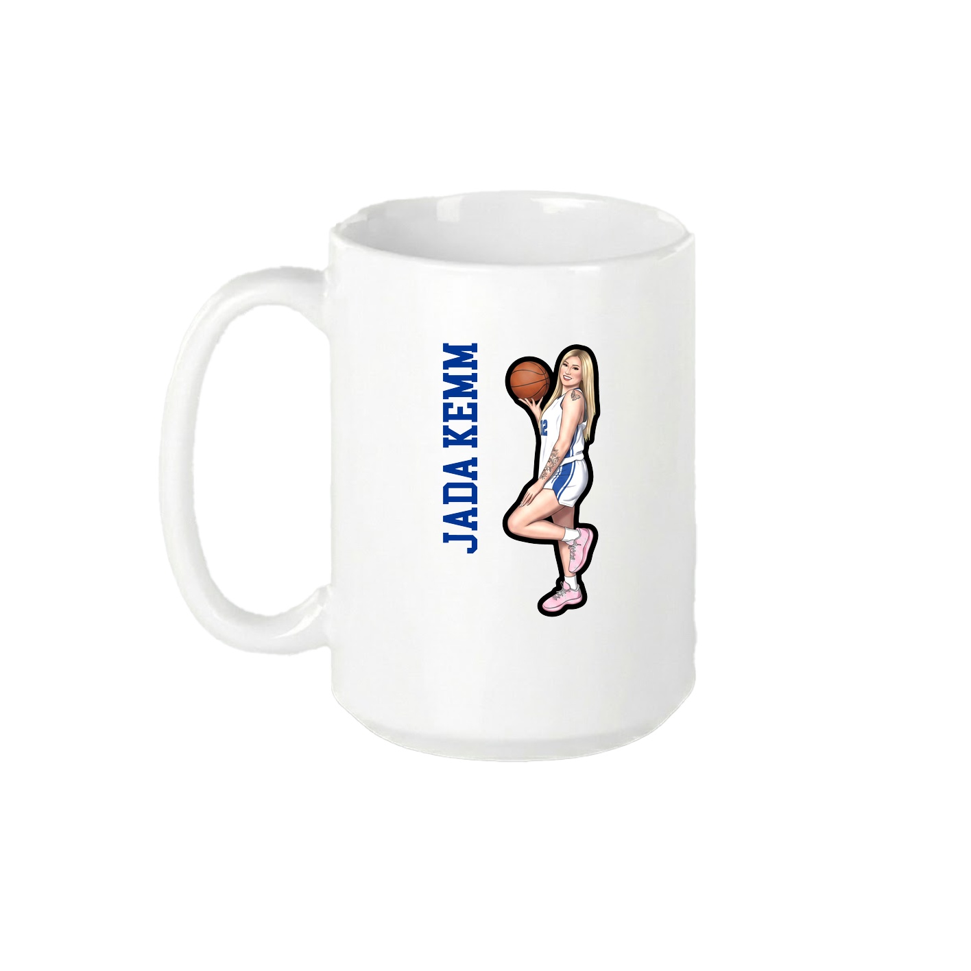15oz Coffee Mug — Name Vertical in White
