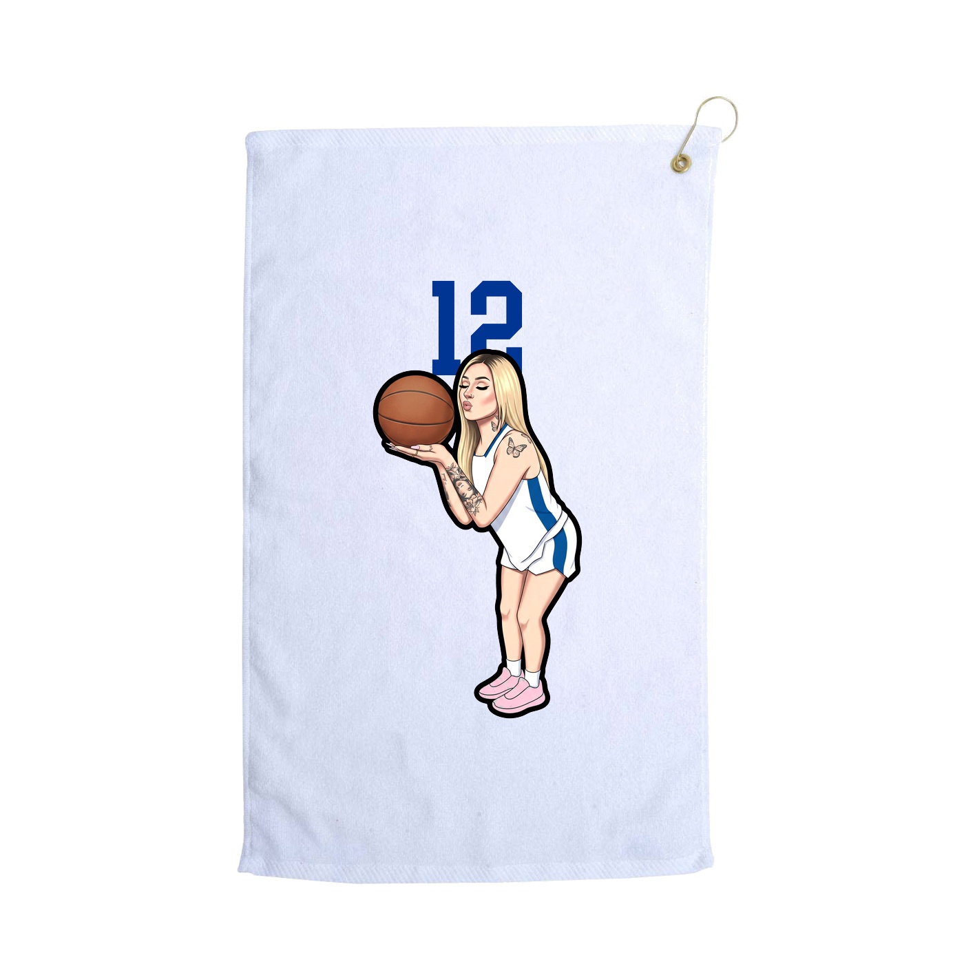 Golf Towel — Number Top in White