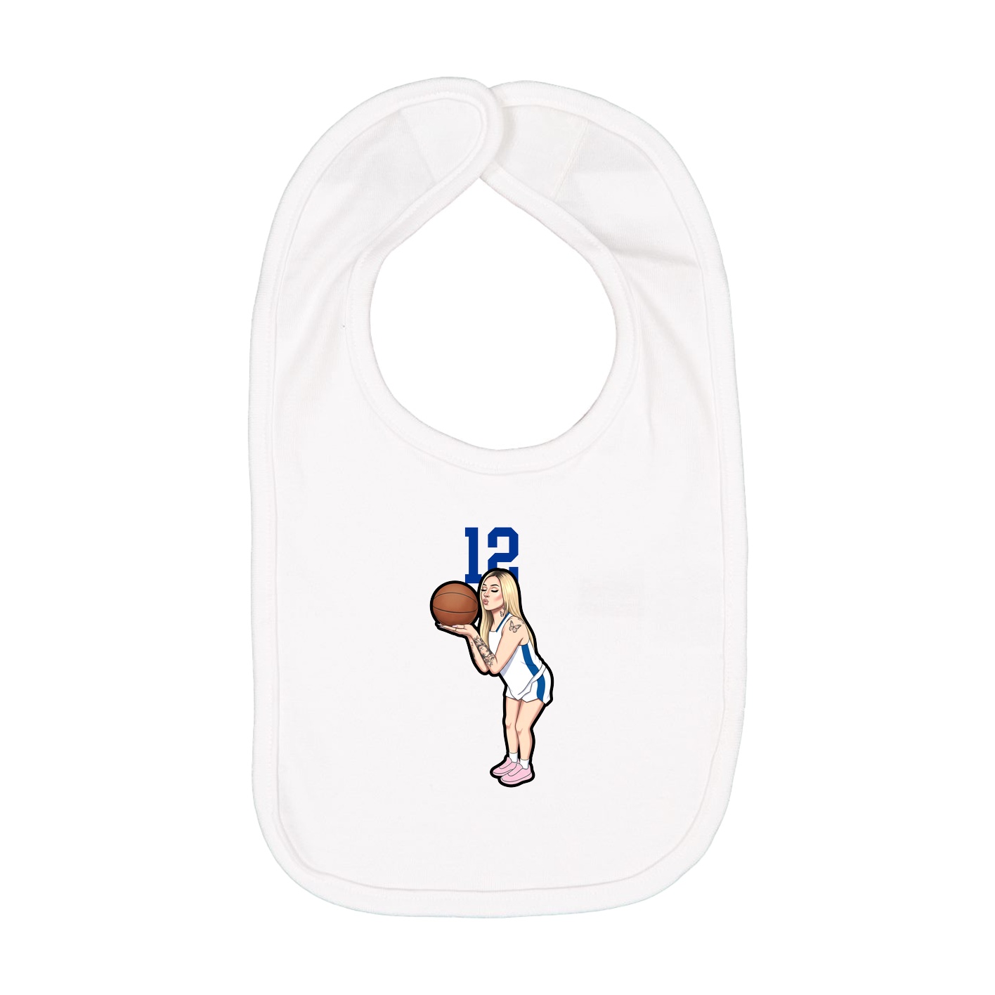 Infant Bib — Number Top in White
